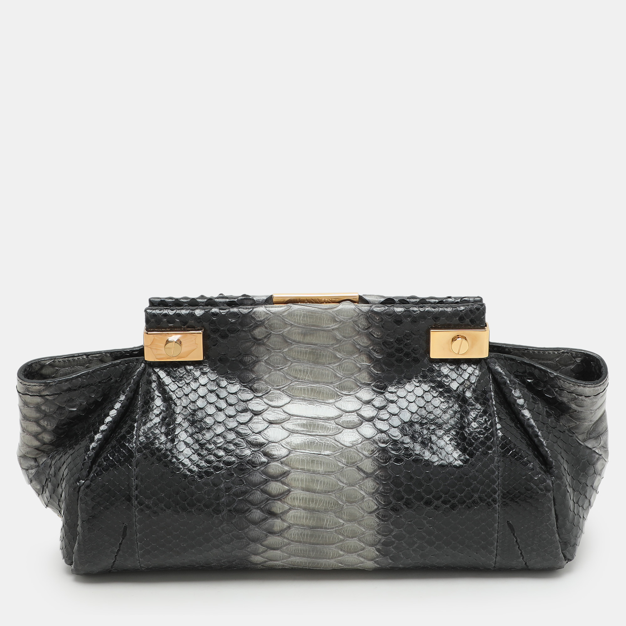 

Lanvin Black/Grey Python Clutch
