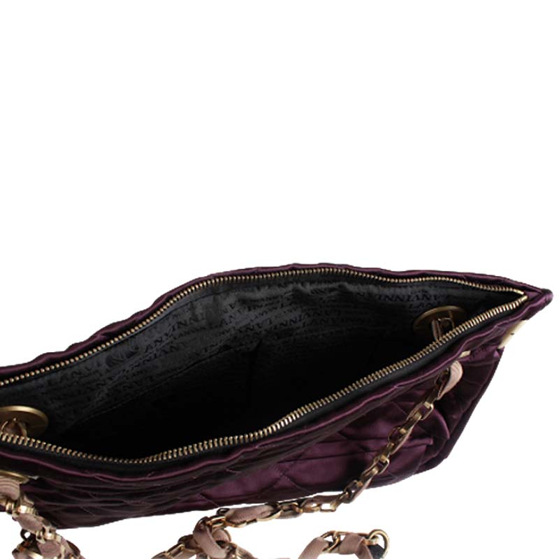 

Lanvin Purple Satin Chain Clutch