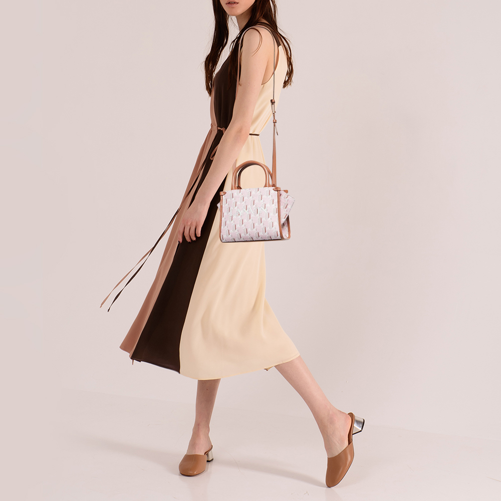 

Lanvin Pink/Brown Printed Coated Canvas and Leather In&Out Tote