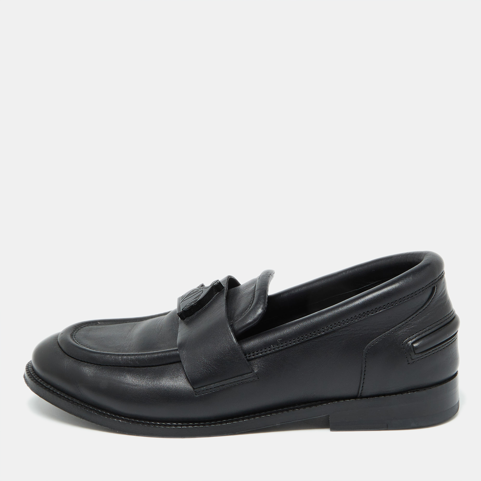 

Lanvin Black Leather Slip on Loafers Size