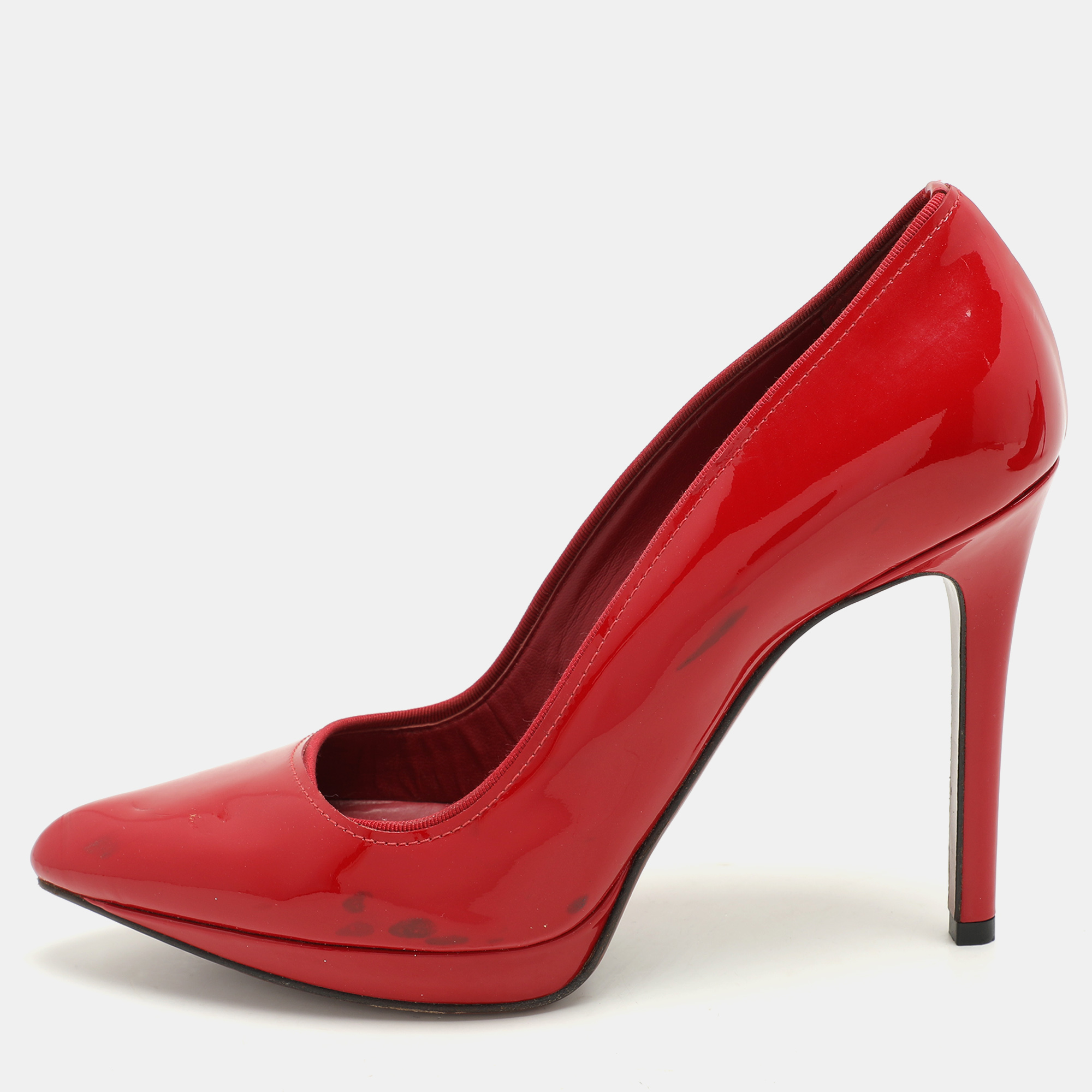 

Lanvin Red Patent Leather Pointed Toe Platform Pumps Size