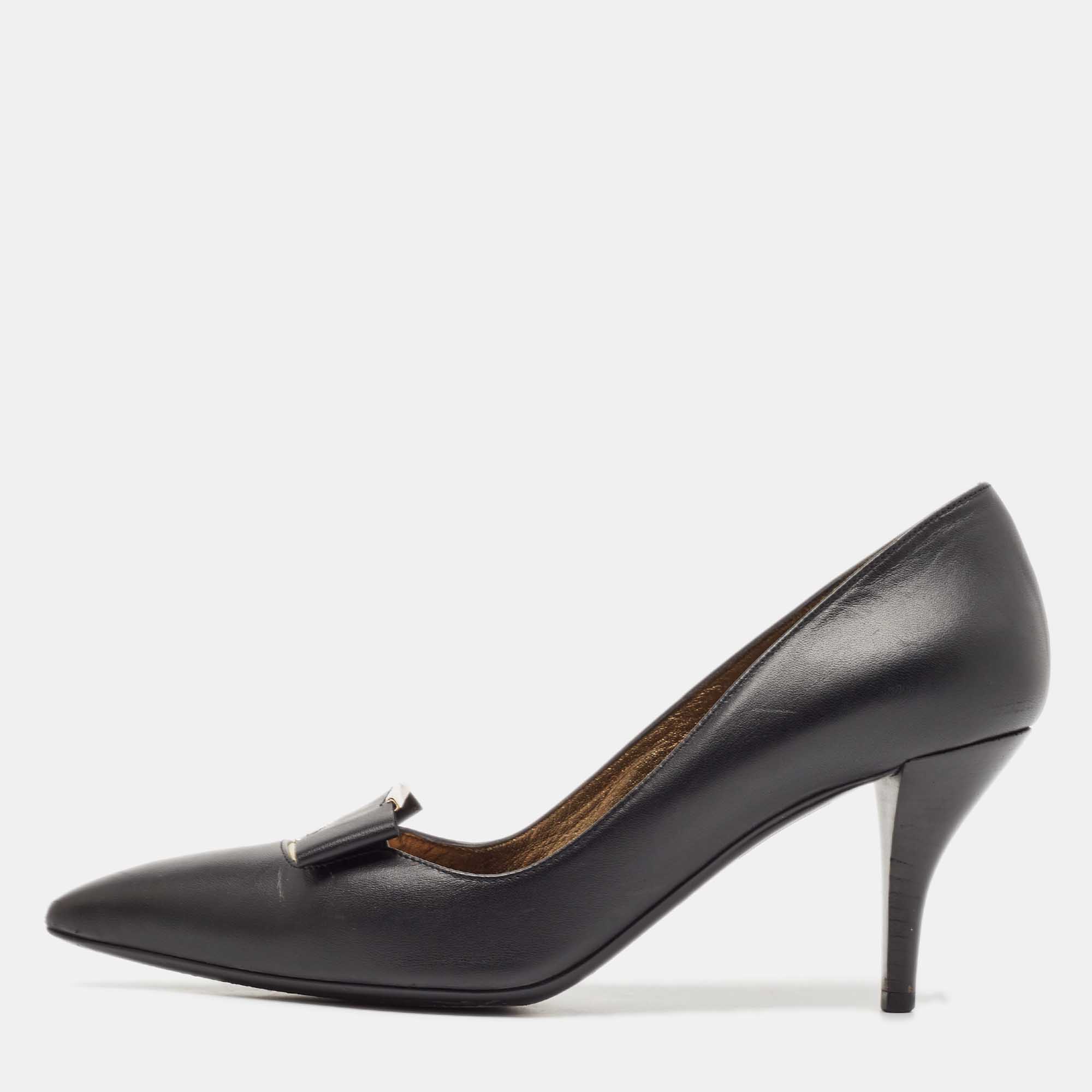 

Lanvin Black Leather Pointed Toe Pumps Size