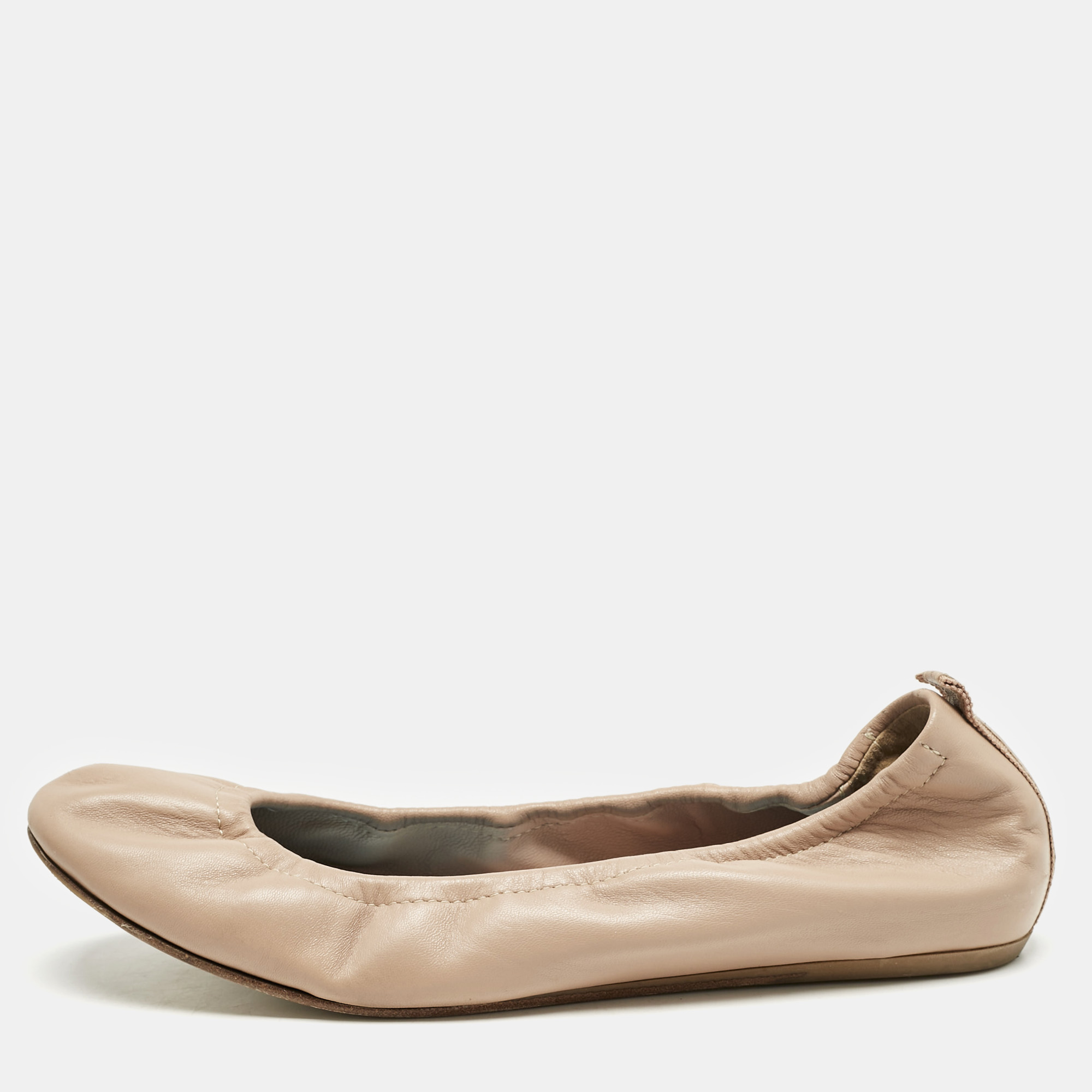 

Lanvin Dusty Pink Leather Scrunch Ballet Flats Size