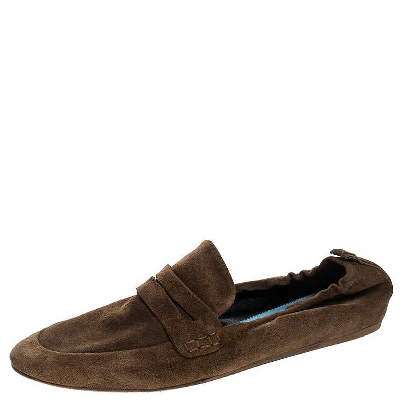 Pre Owned Lanvin Brown Suede Penny Loafers Size 40