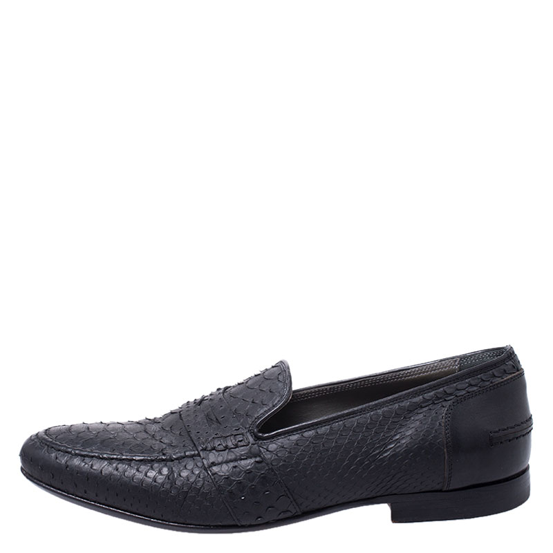 

Lanvin Black Python Leather Penny Loafers Size