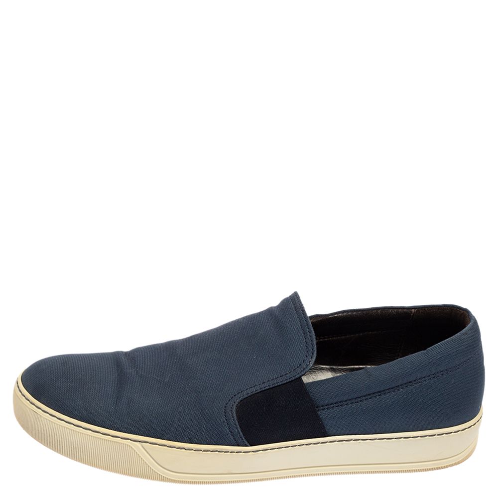 

Lanvin Blue Canvas Slip On Sneakers Size
