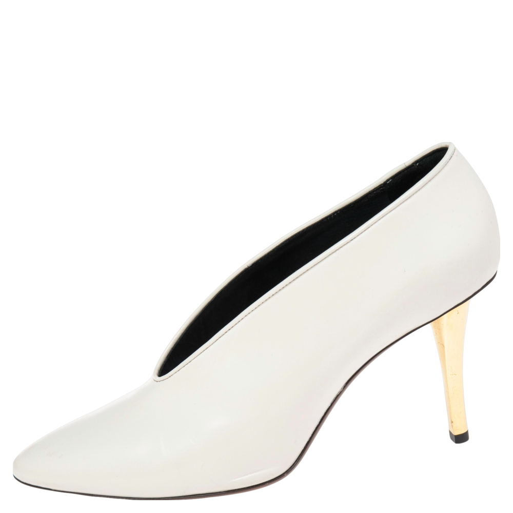 

Lanvin White Leather V Neck Pumps Size