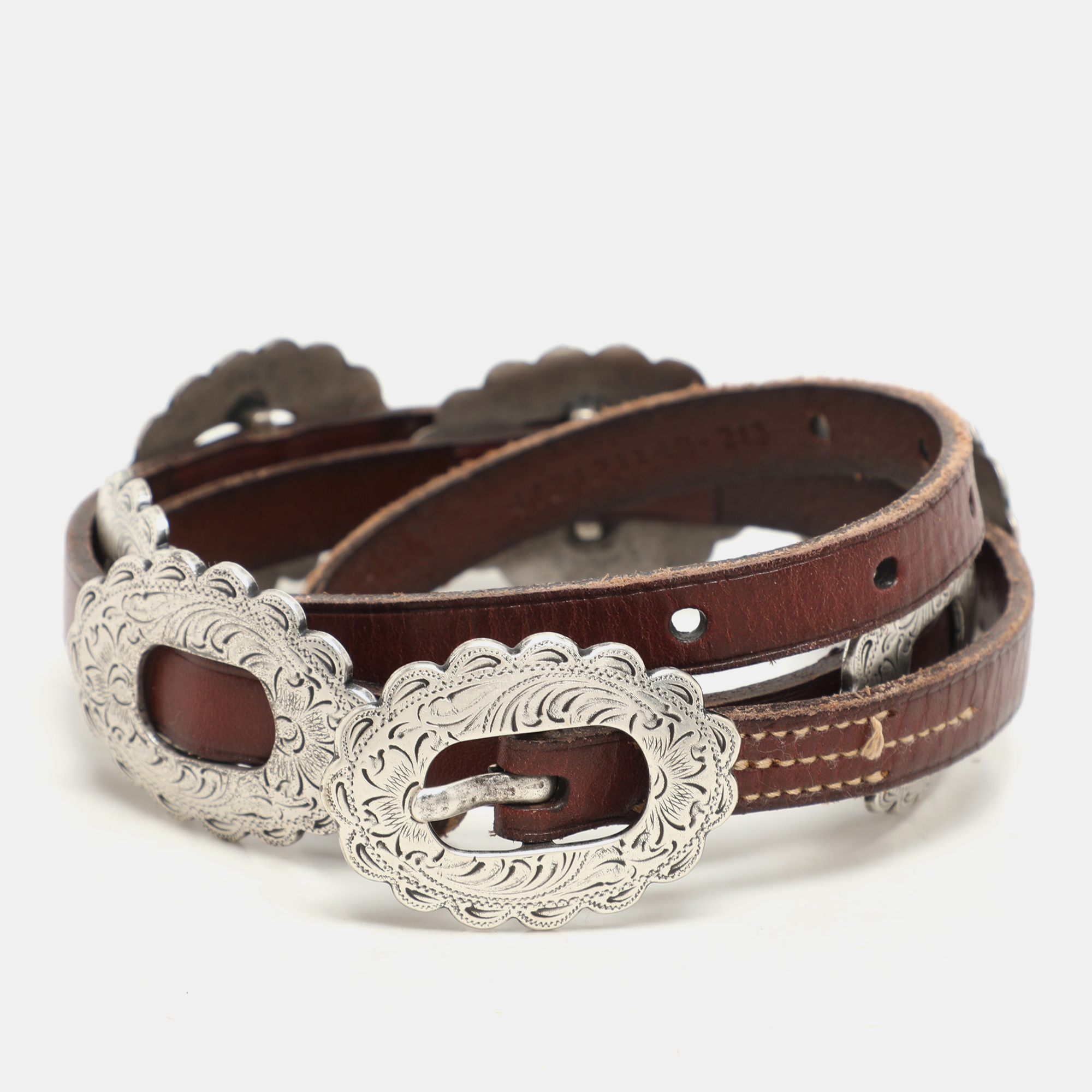 

Lauren Ralph Lauren Copper Leather Slim Waist Belt S, Brown