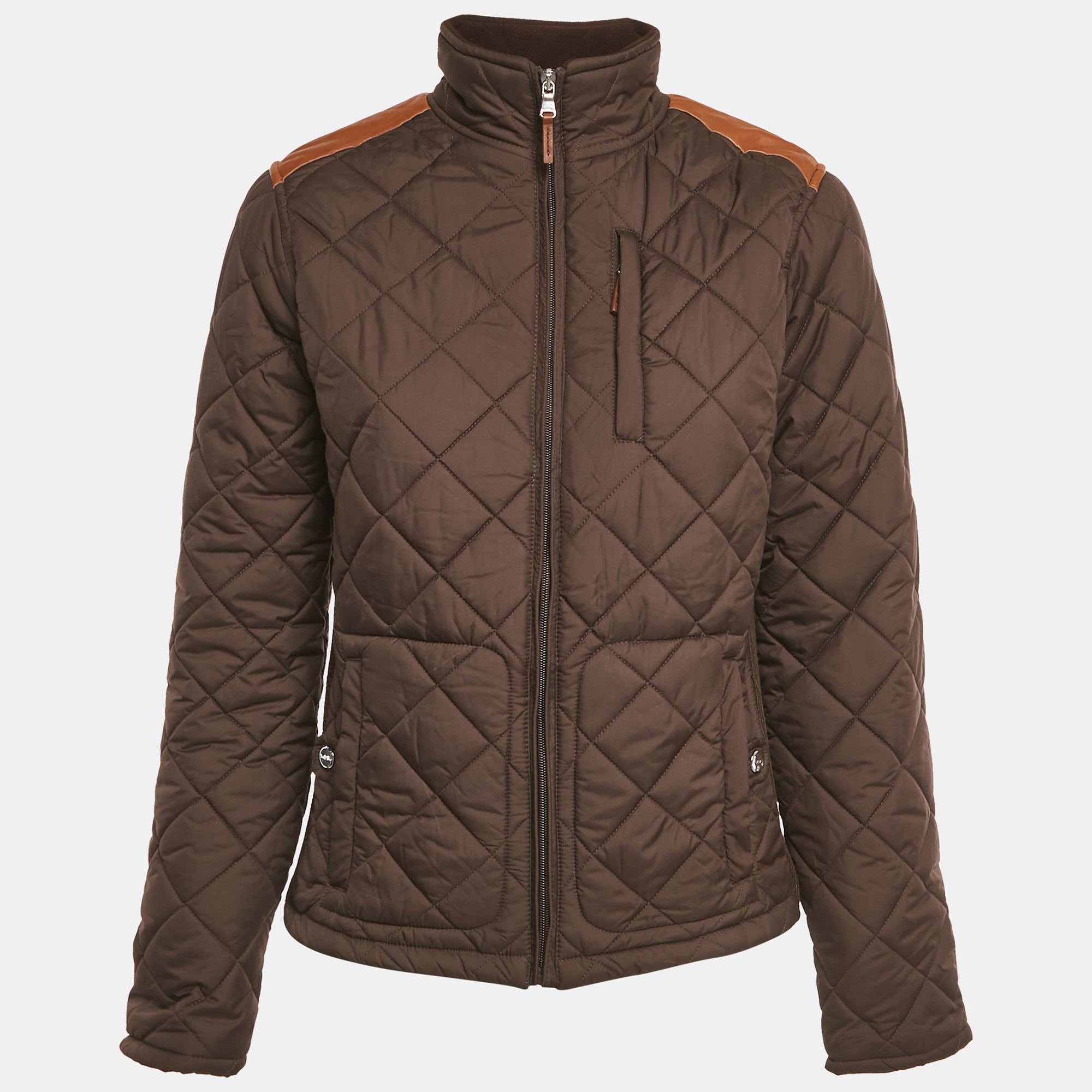 

Lauren Ralph Lauren Brown Synthetic Quilted Jacket XS