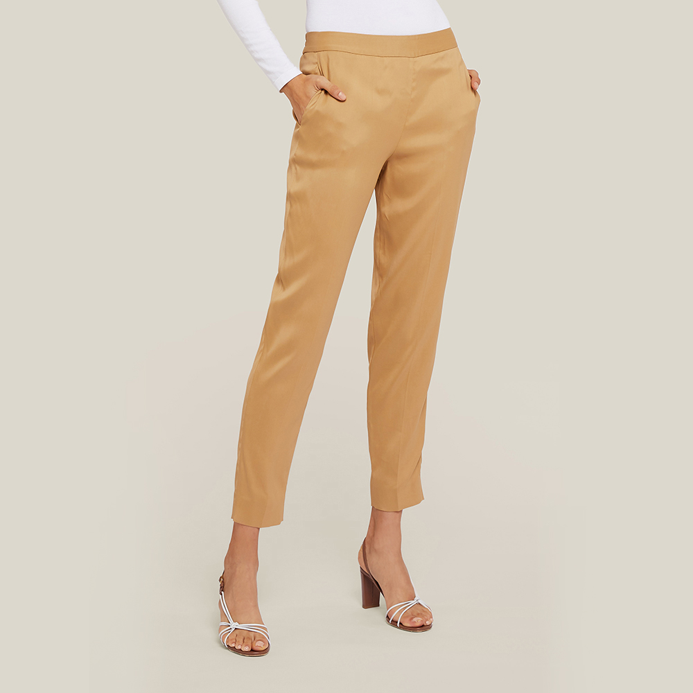 

LAYEUR Brown Amos Tapered Trousers FR 34