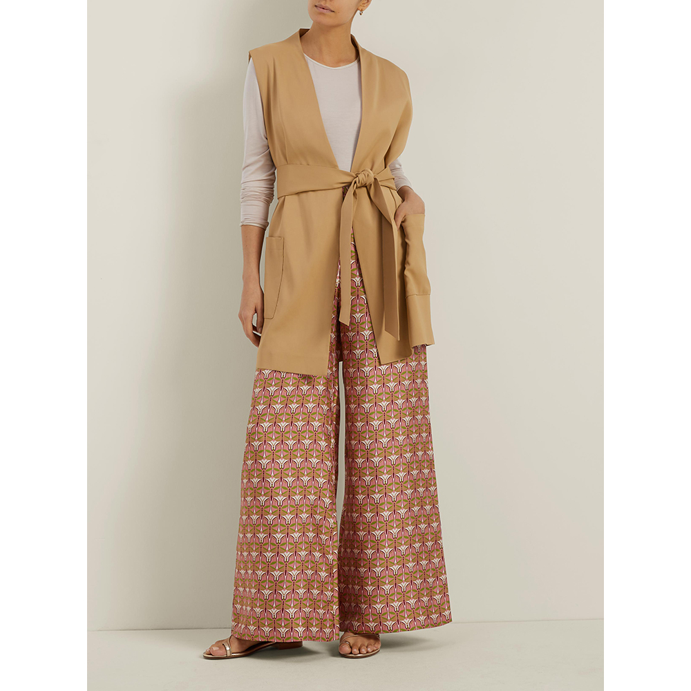 

LAYEUR Brown Dench Belted Collarless Gilet