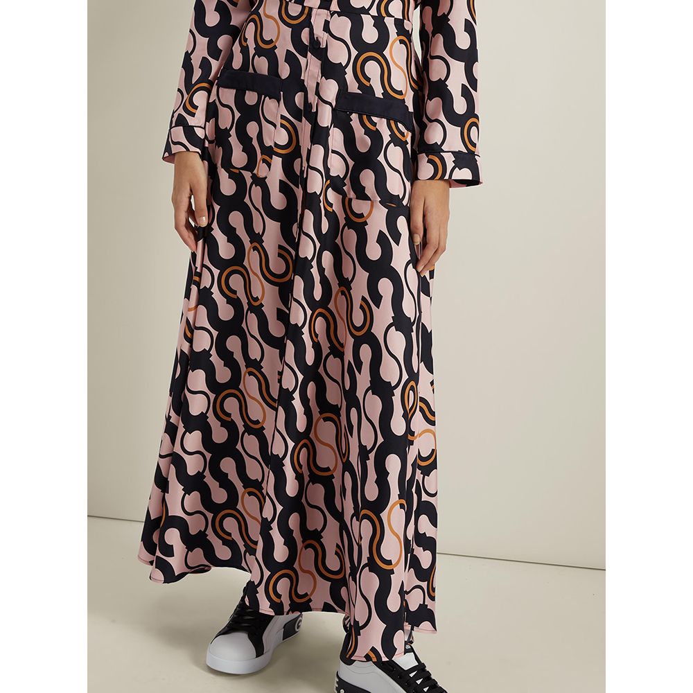 

LAYEUR Pink Fitzgerald Button-Down Maxi Skirt FR 48