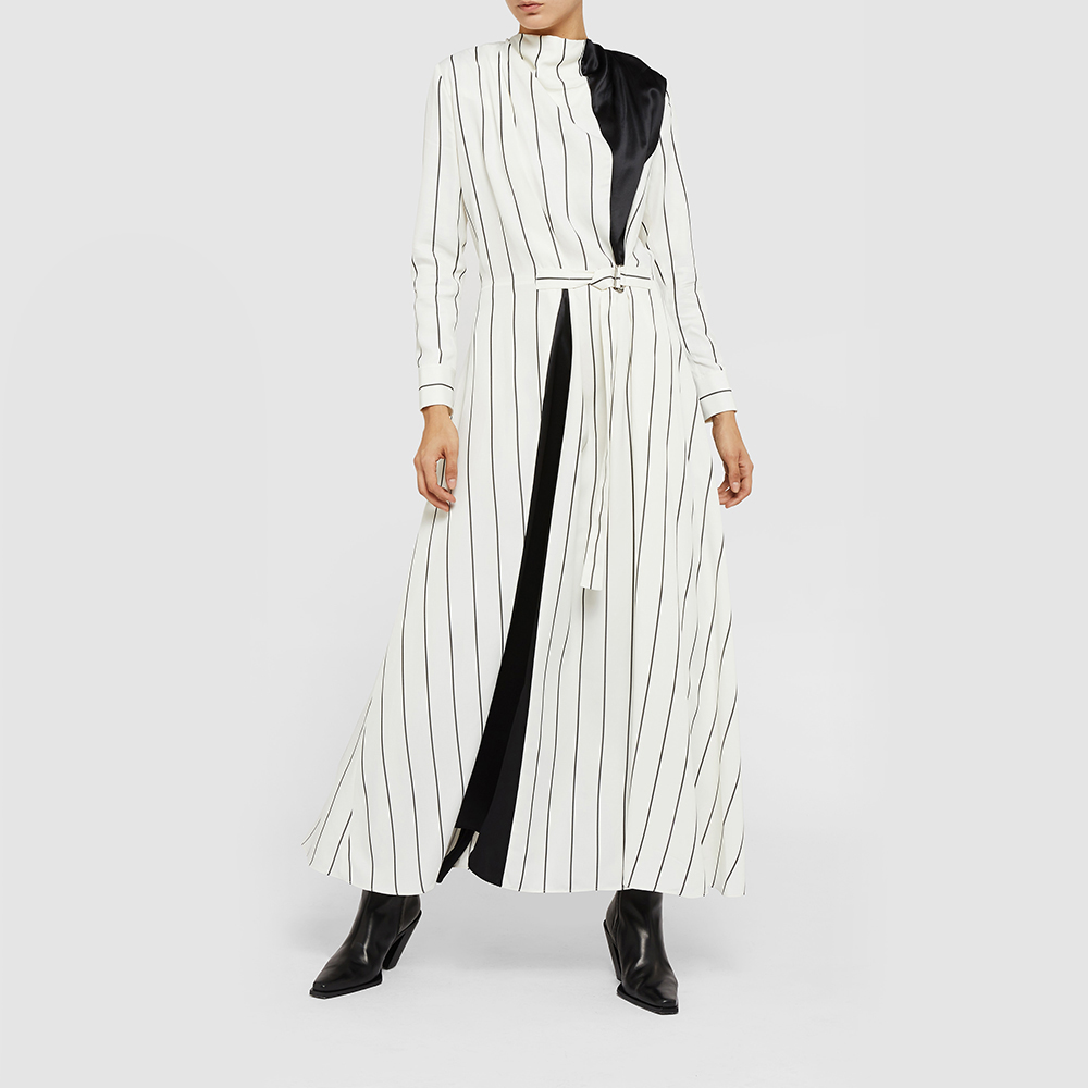 

LAYEUR White Bergman Panelled Voile Maxi Dress FR 34