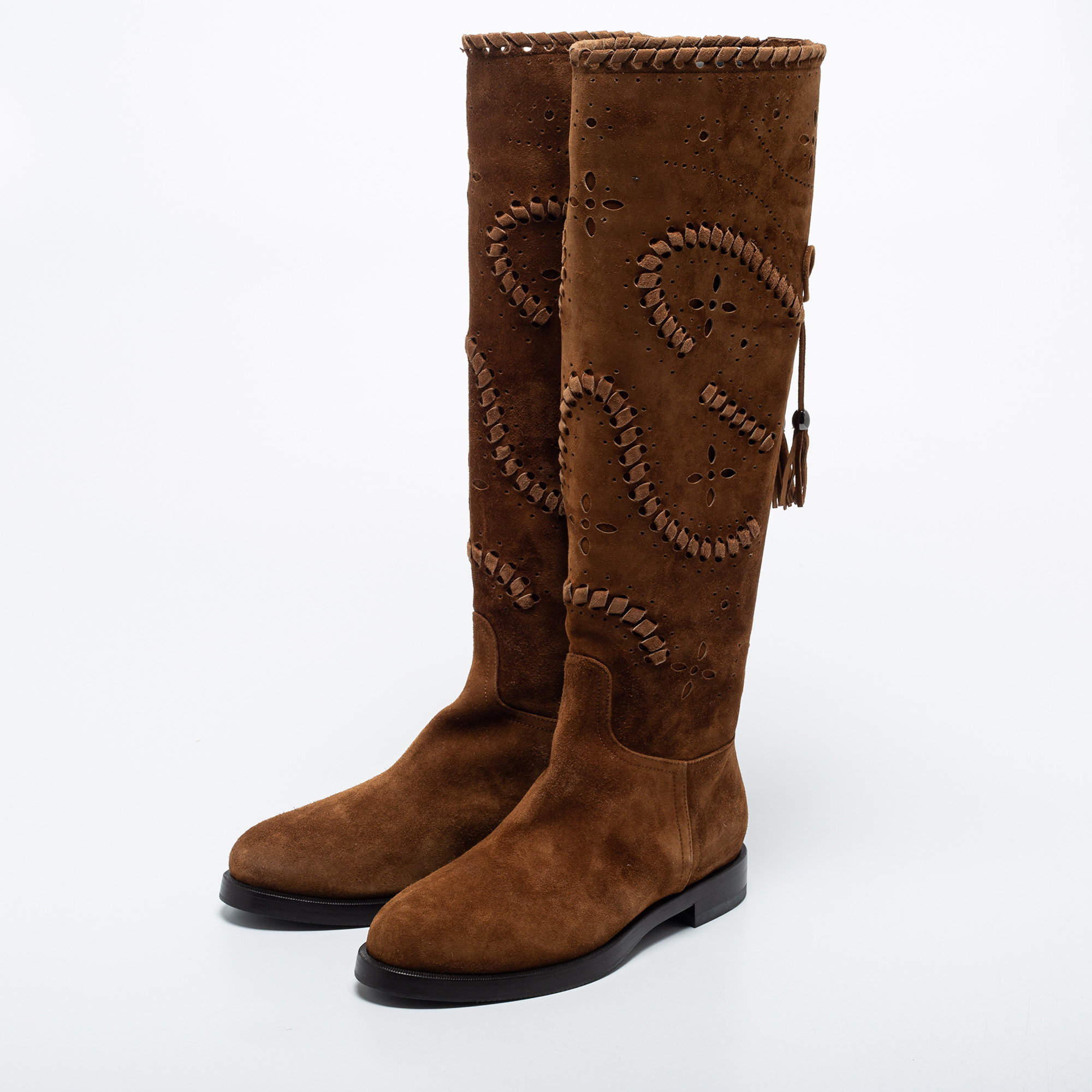 

Le Silla Brown Suede Knee Length Boots Size