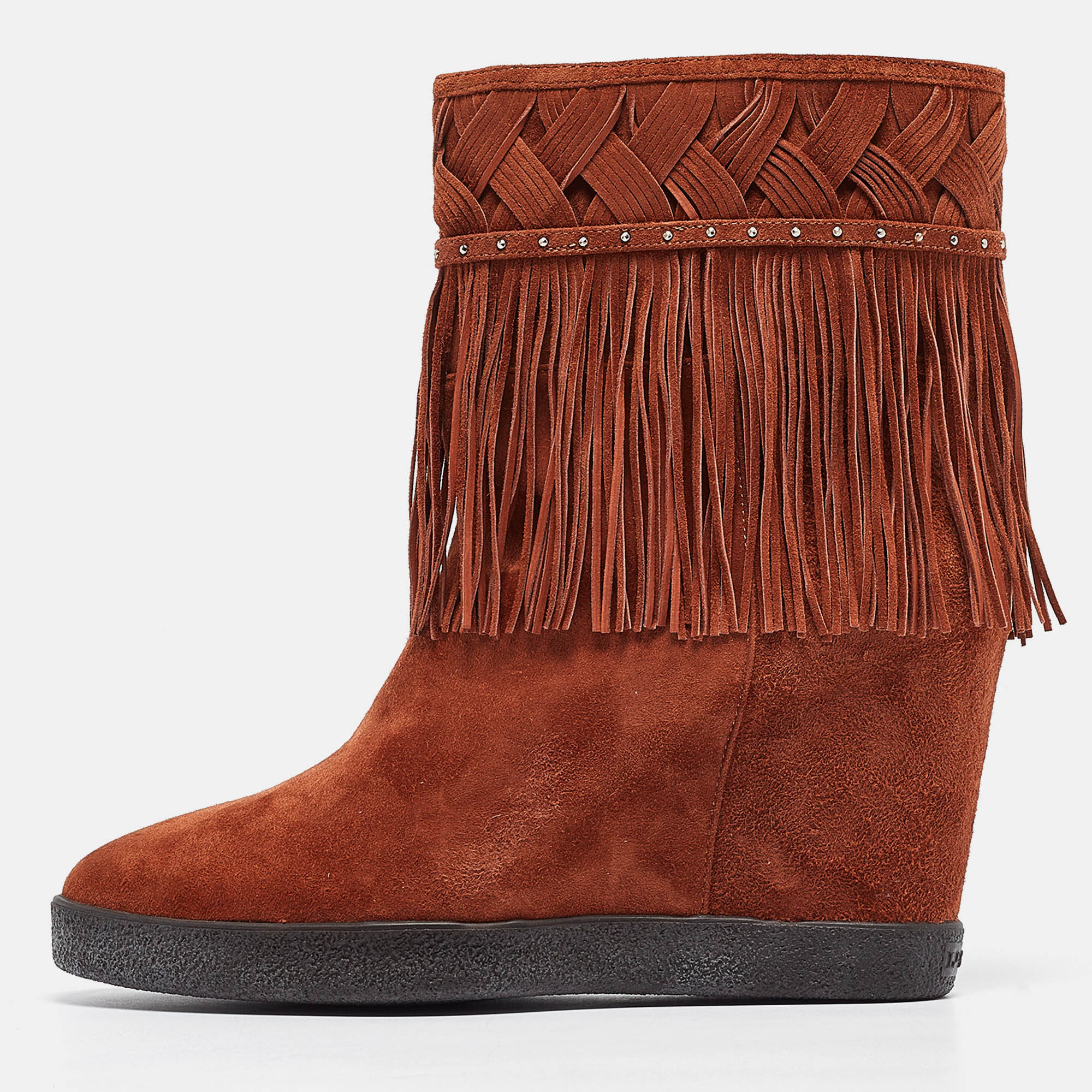 

Le Silla Brown Suede Fringe Ankle Boots Size