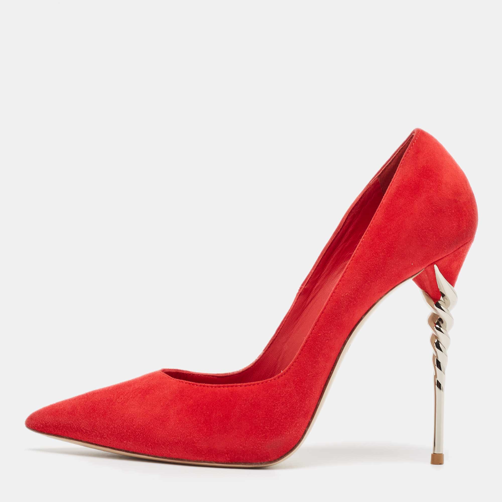 

Le Silla Red Suede Pointed Toe Pumps Size