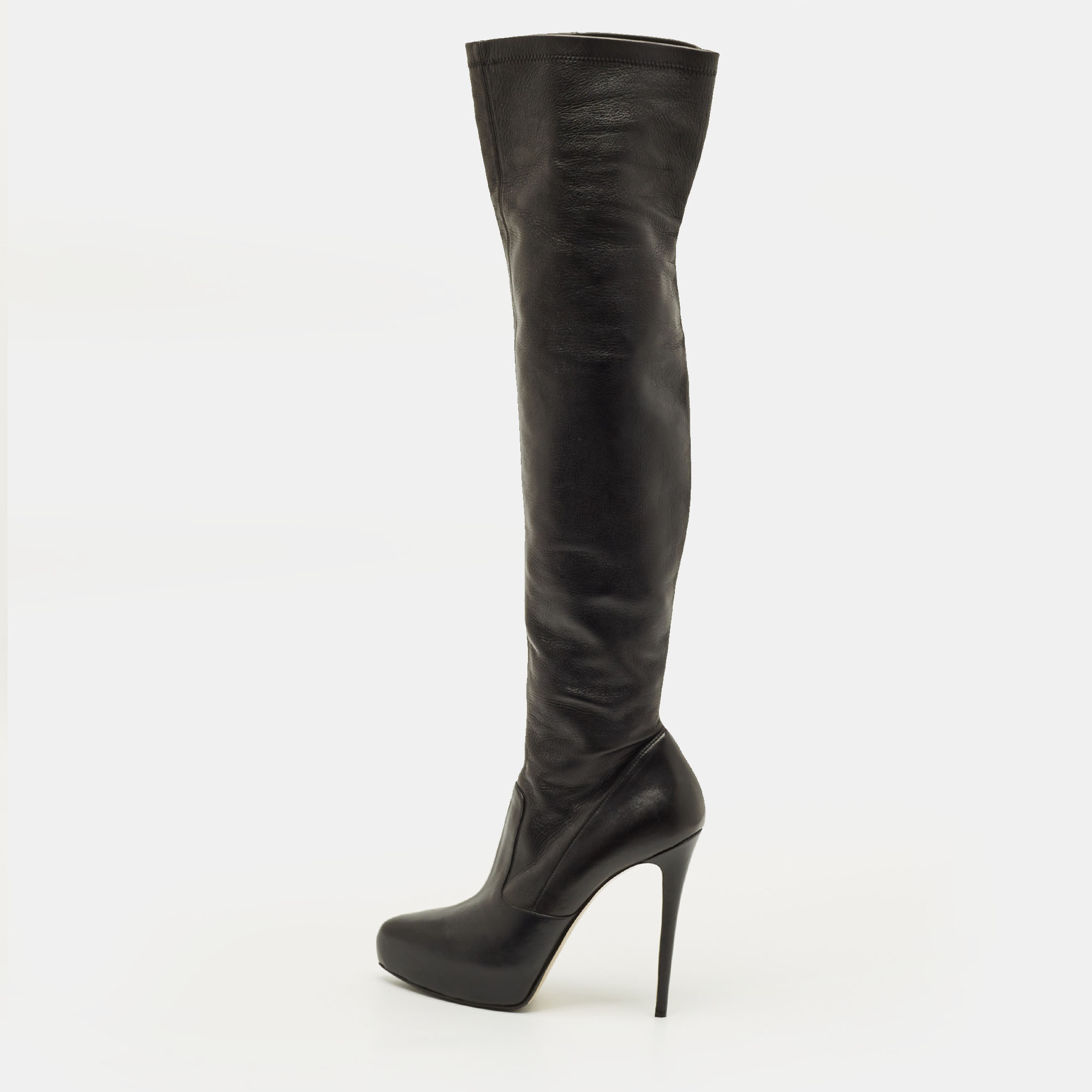 

Le Silla Size  Black Leather Over The Knee Boots