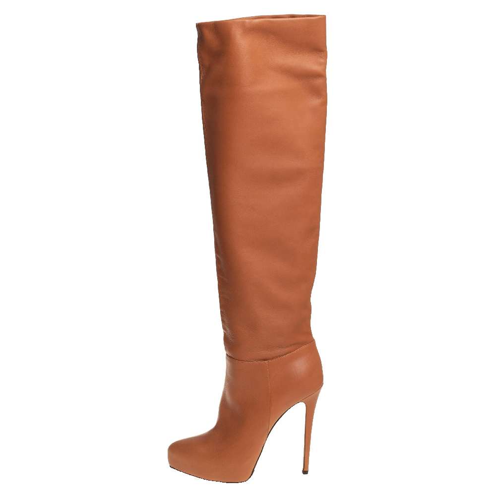 

Le Silla Tan Leather Over The Knee Boots Size