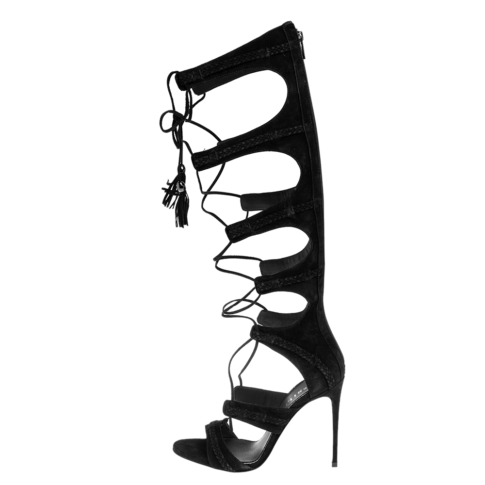 

Le Silla Black Suede Gladiator Sandals Size