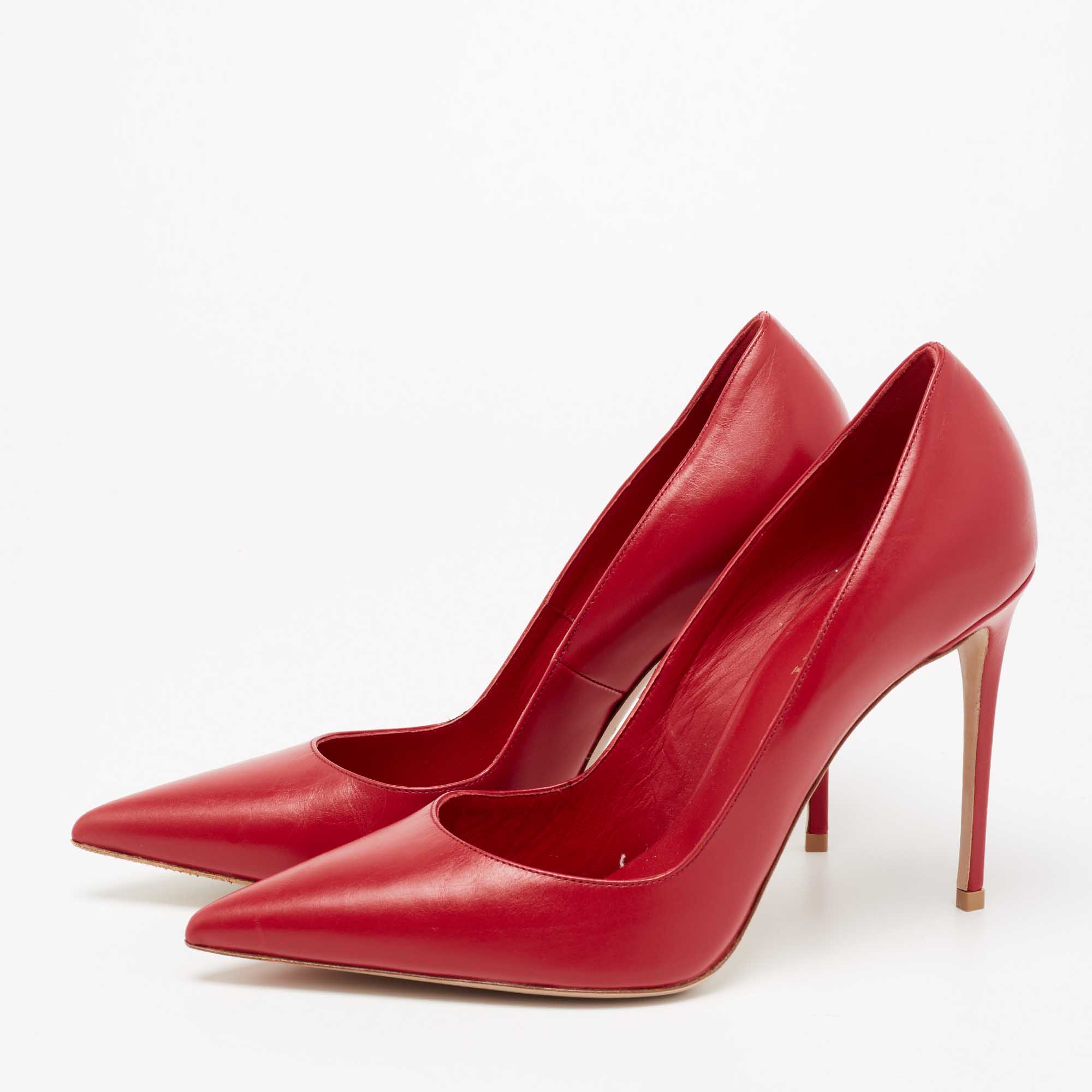 

Le Silla Red Cobalt Leather Pointed Toe Pumps Size