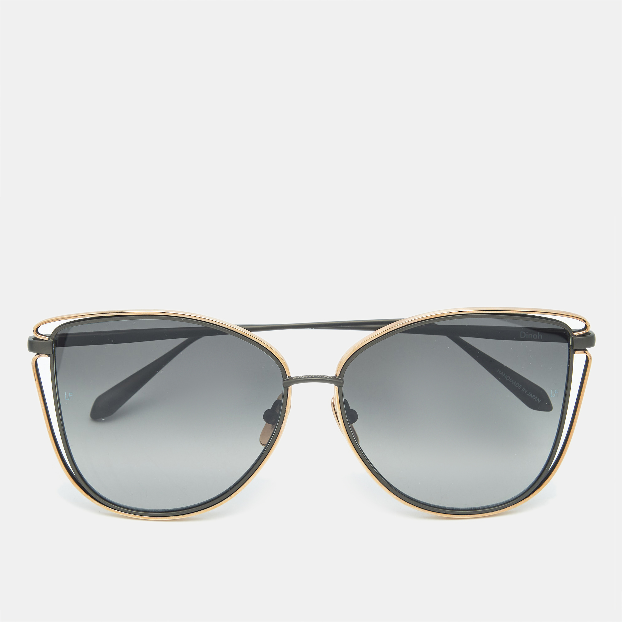 

Linda Farrow Gold Tone/Black Gradient 8642 Dinah Butterfly Sunglasses