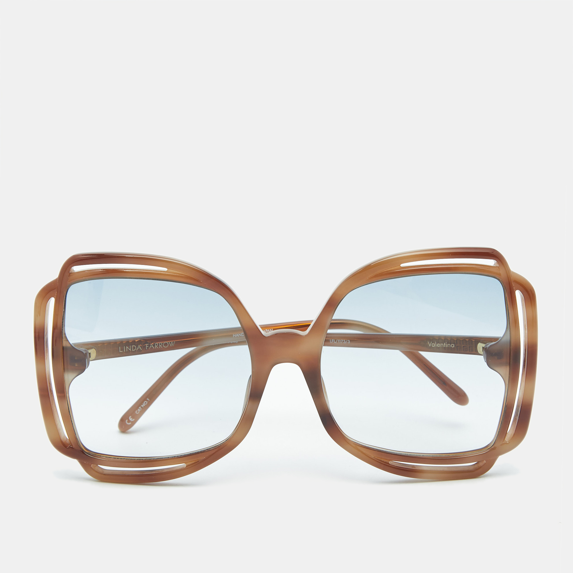 

Linda Farrow Tortoise Brown Valentina Butterfly Sunglasses