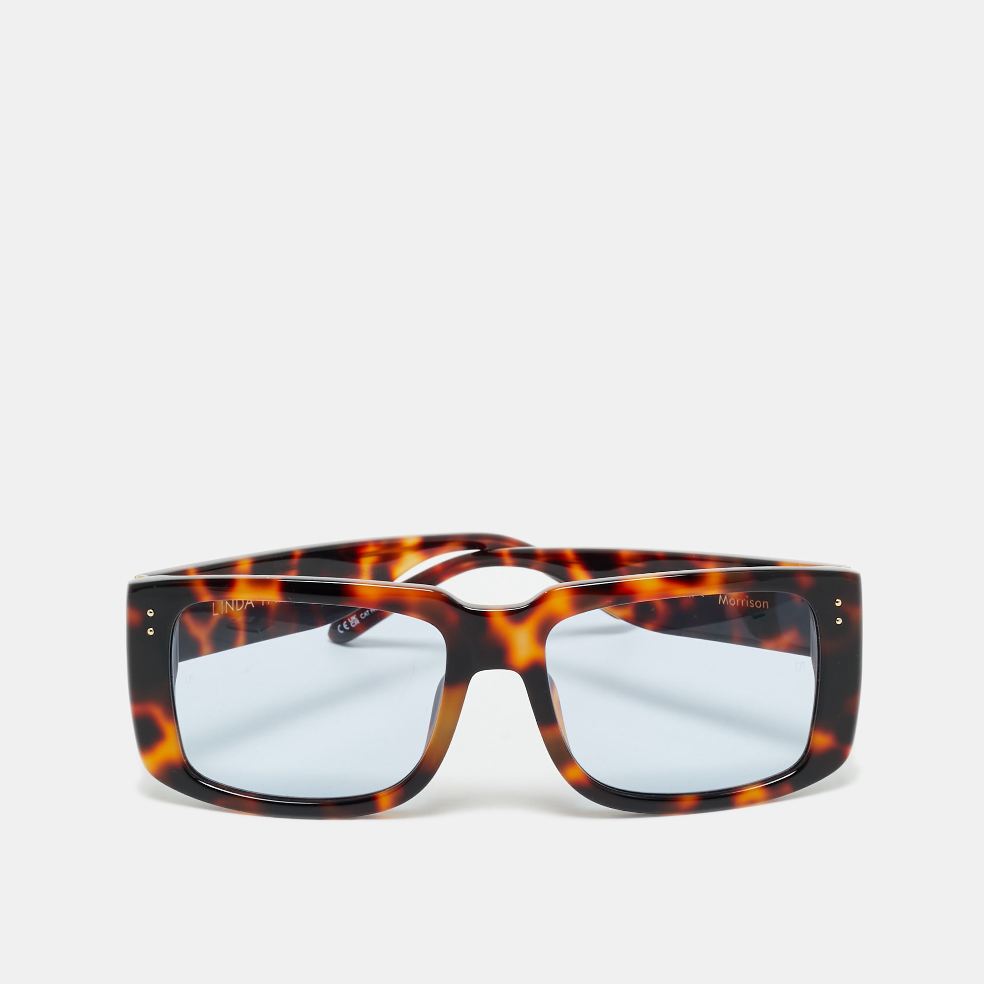 Pre-owned Linda Farrow Tortoise Brown Morrison Rectangle Sunglasses