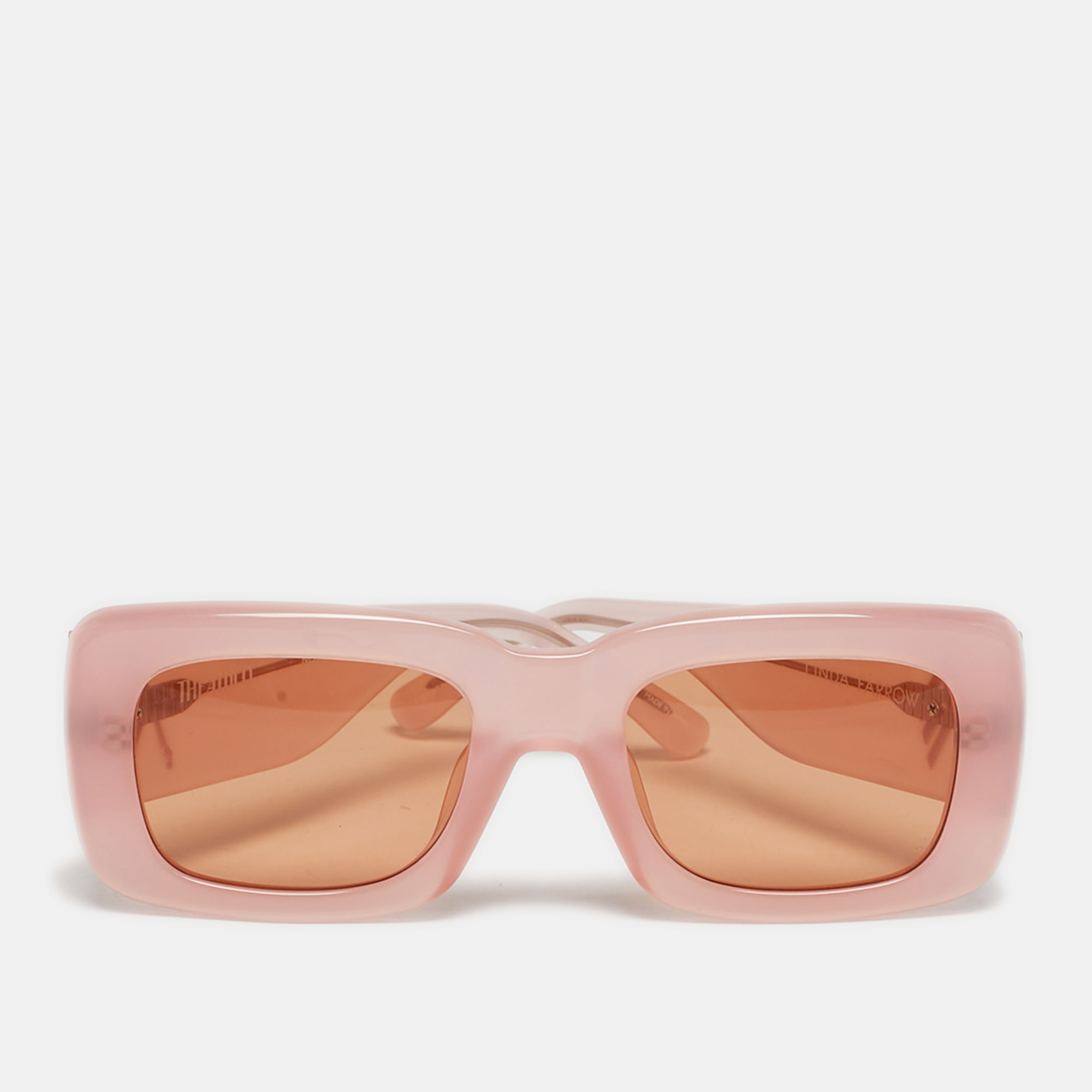 

Linda Farrow x The Attico Pink Marfa Rectangle Sunglasses