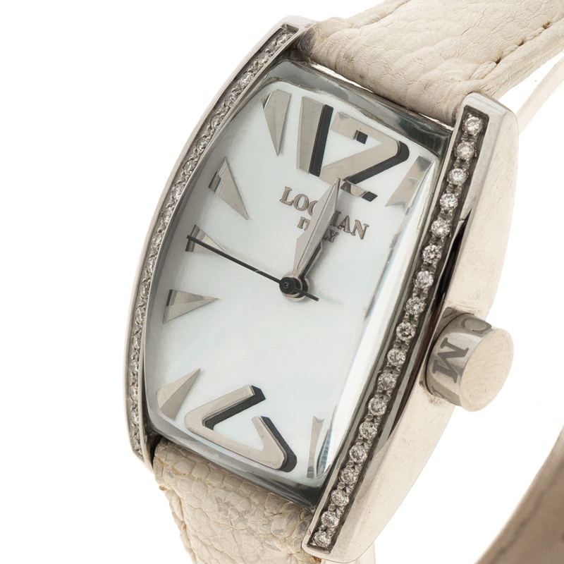 

Locman Mother of Pearl Panorama N.1209 Ostrich Leather Women's Wristwatch, White