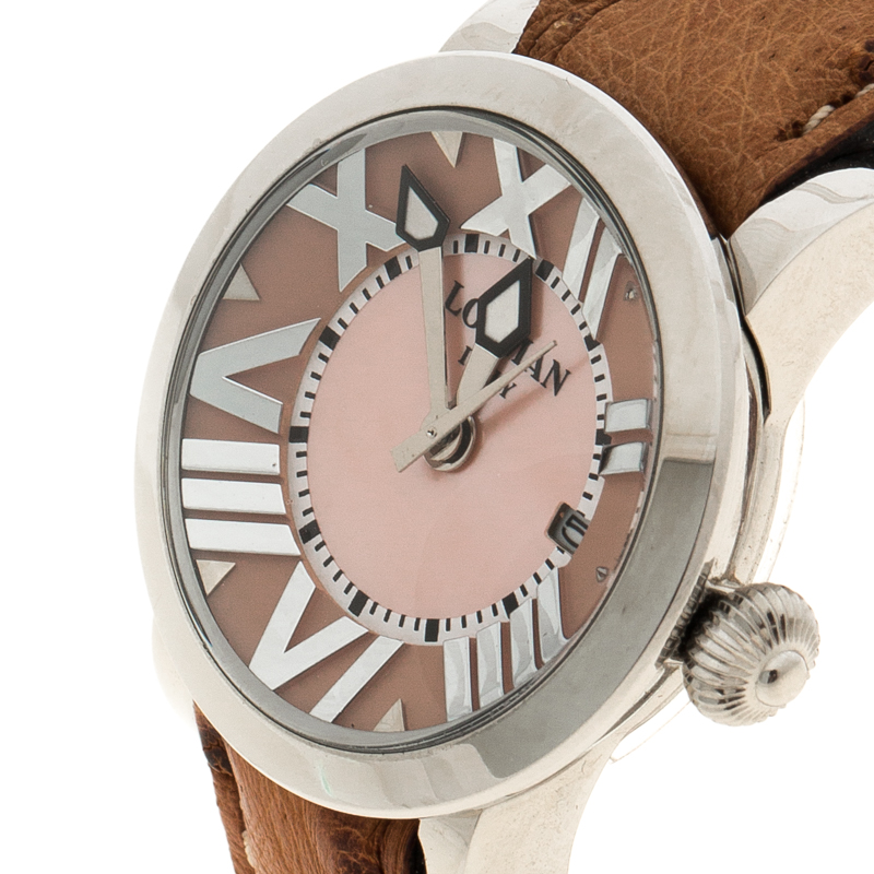 

Locman Pink Mother of Pearl N.G0741 Ostrich Leather Women's Wristwatch