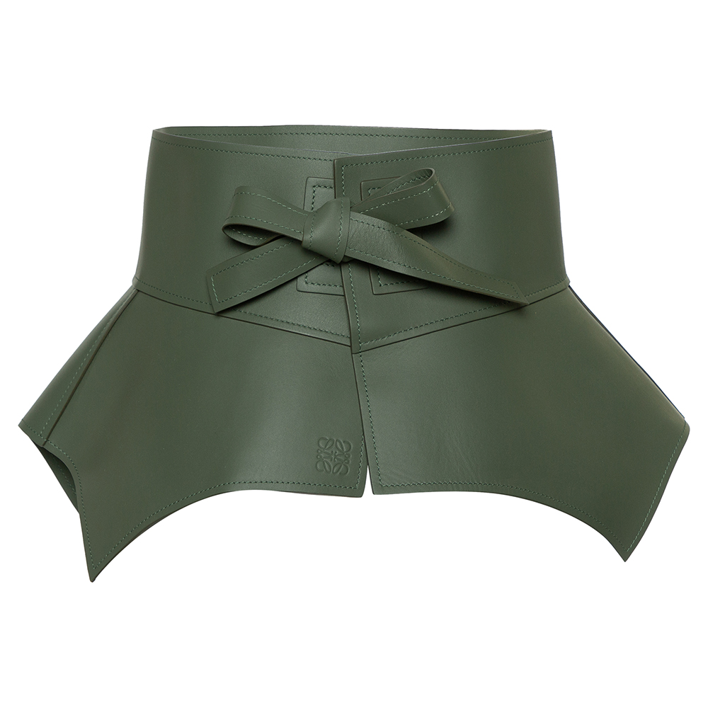 

Loewe Green Leather Obi Corset Belt