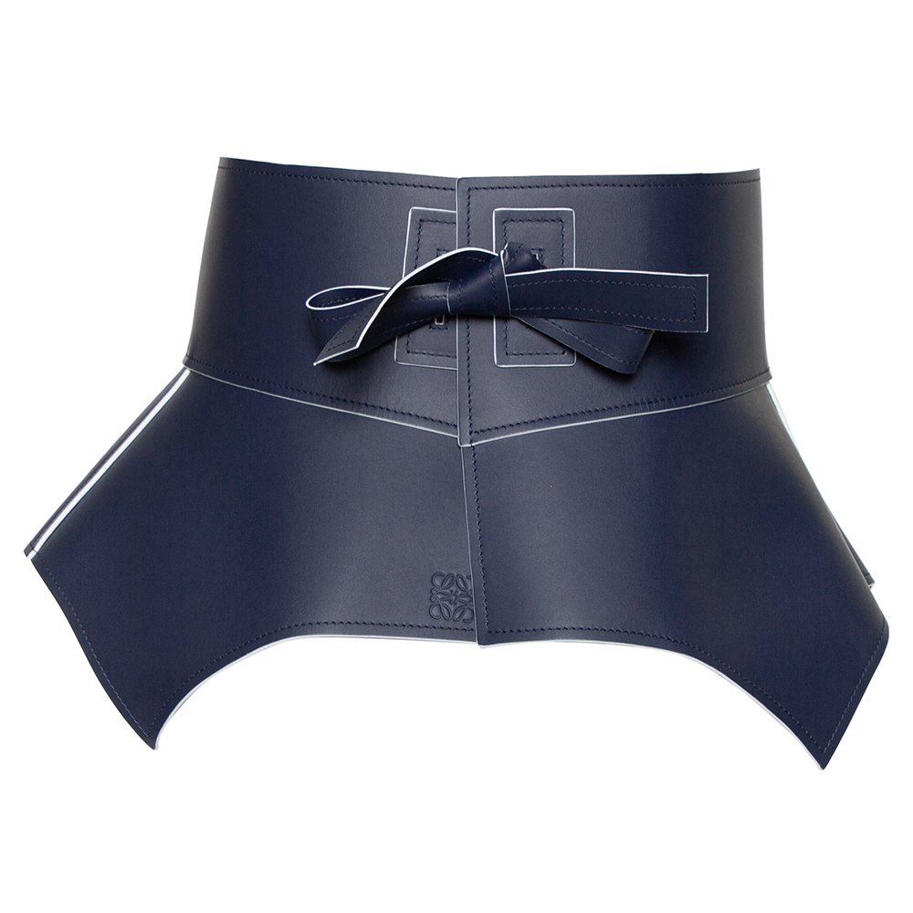 

Loewe Blue/White Leather Obi Corset Belt