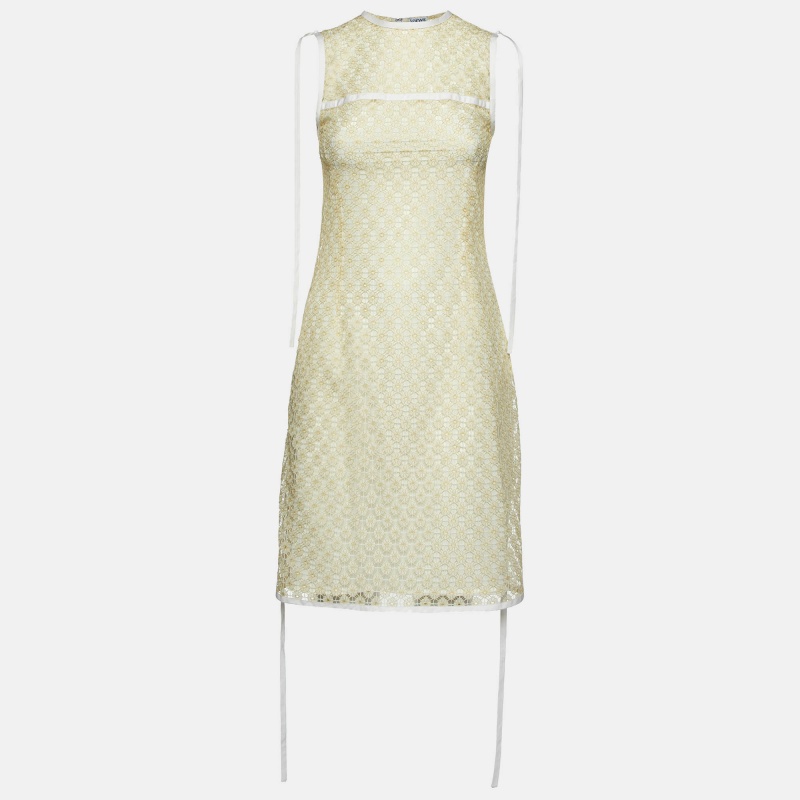 

Loewe Cream Floral Patterned Lace Sleeveless Dress S