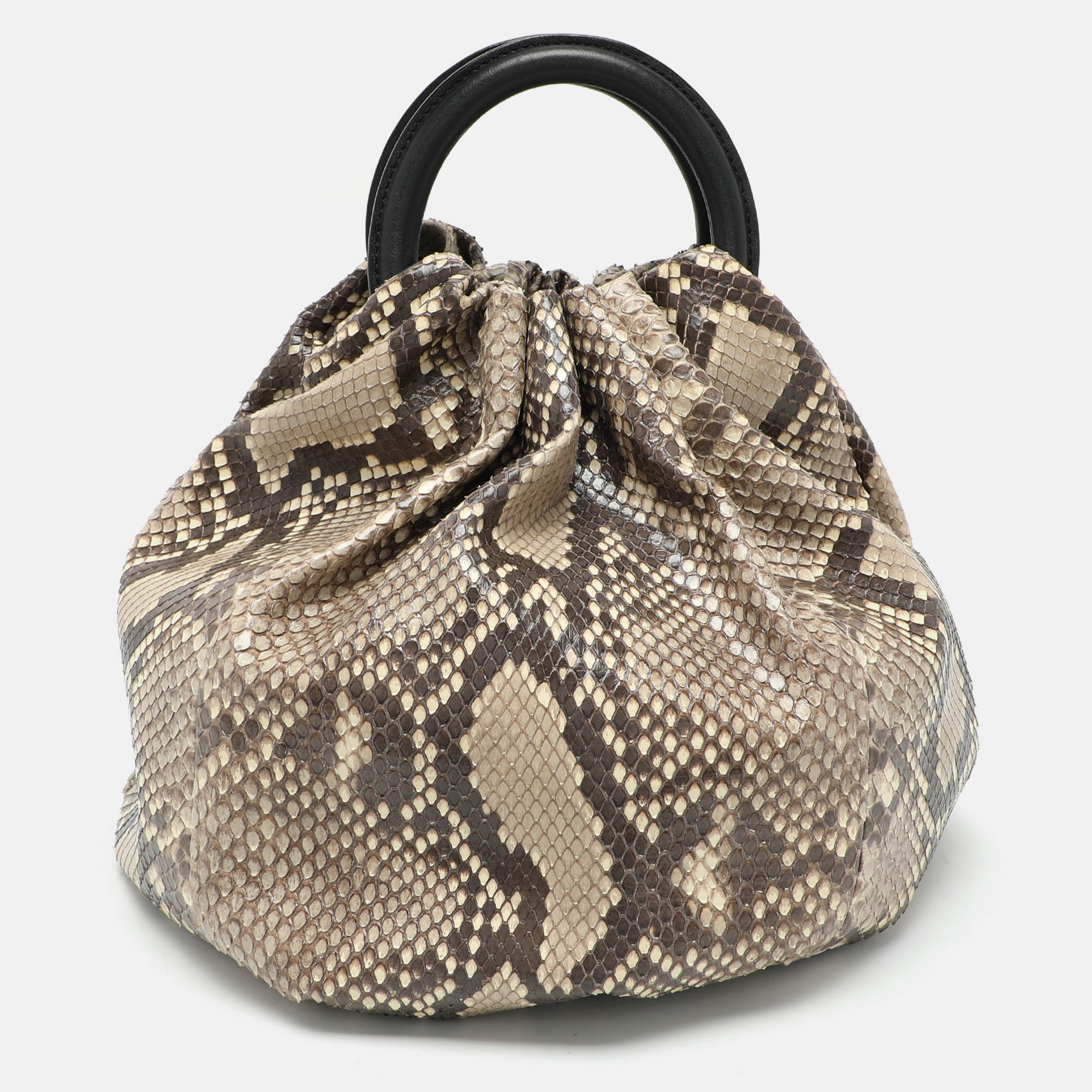 

Loewe Brown/Beige Python Bounce Bucket Bag