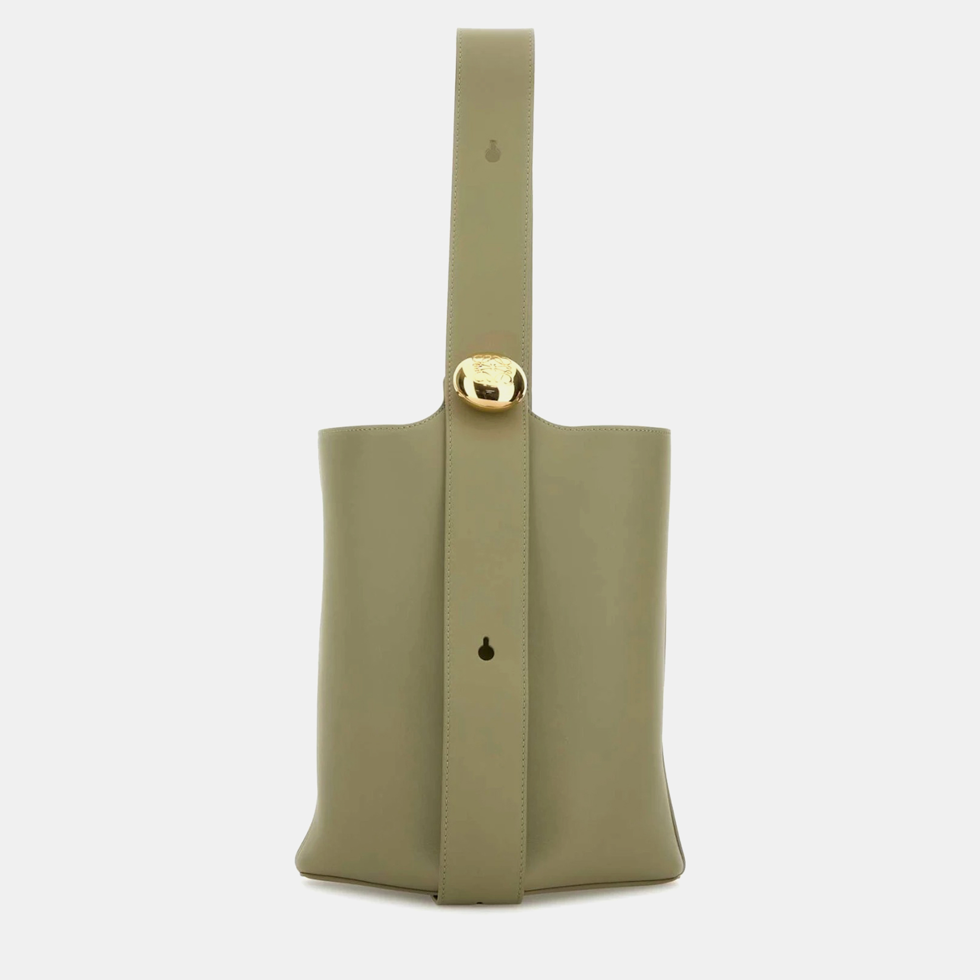 

Loewe Sage Green Leather Medium Pebble Bucket Bag