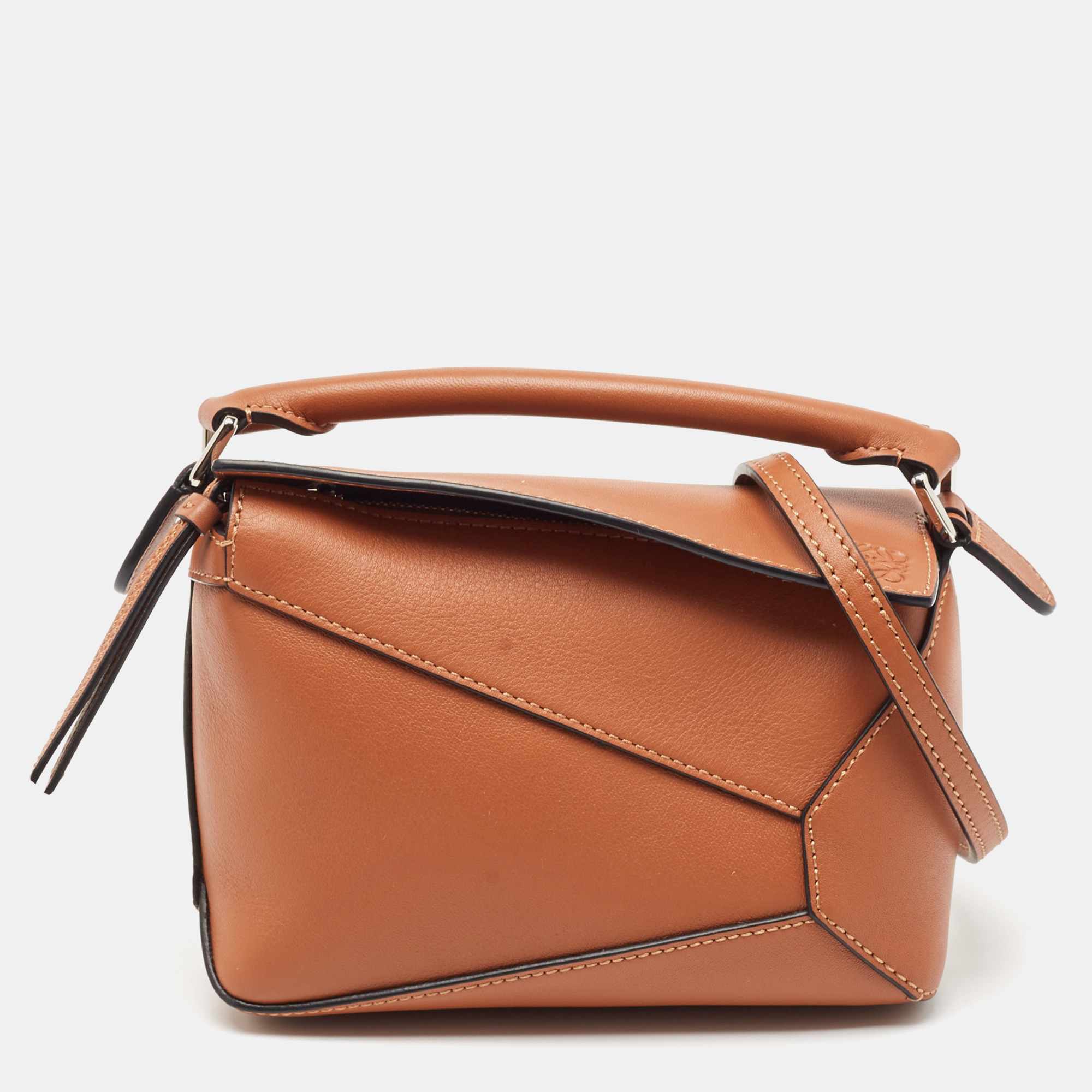 

Loewe Brown Leather Mini Puzzle Shoulder Bag