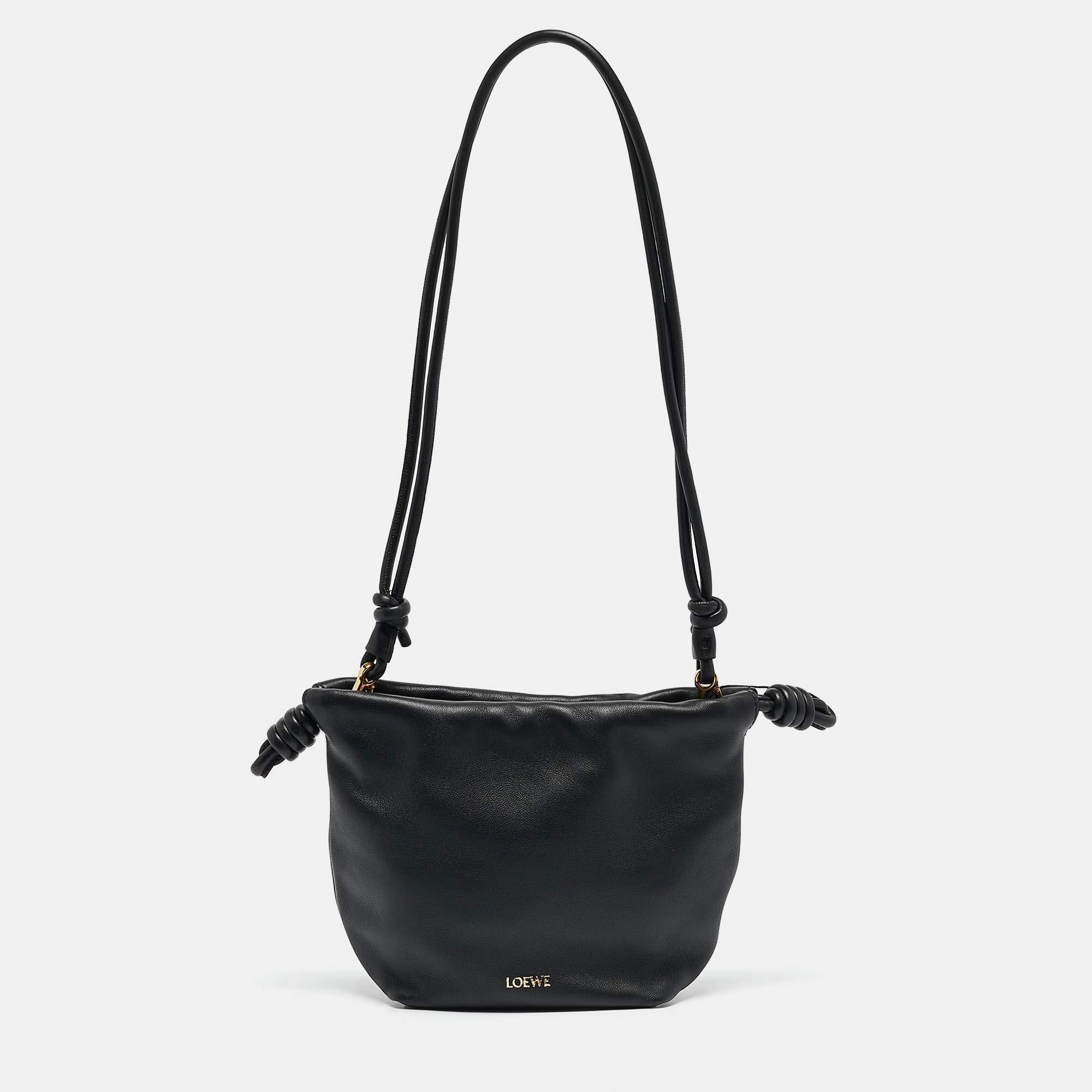 

Loewe Black Leather Mini Flamenco Shoulder Bag