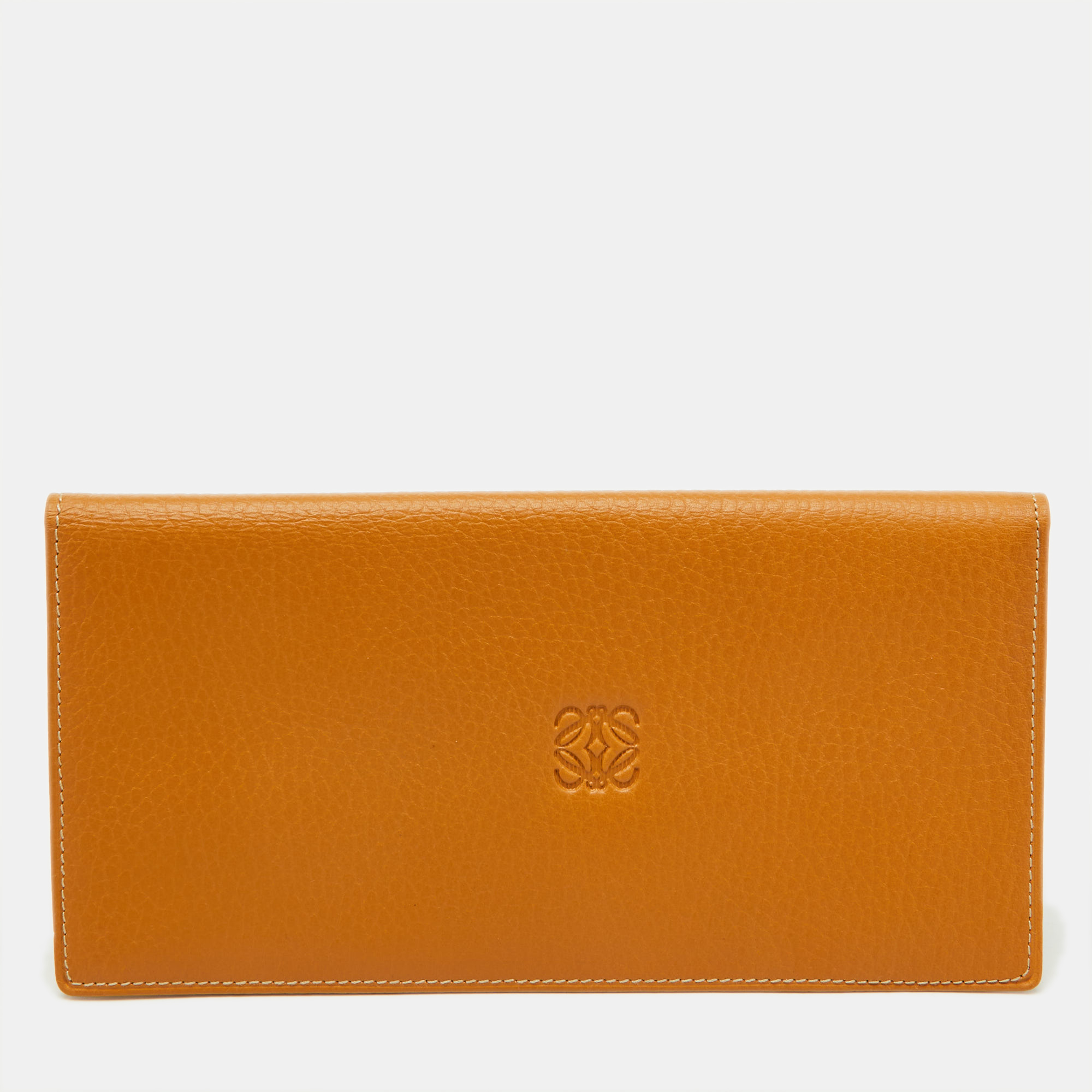 

Loewe Brown Leather Anagram Long Wallet, Beige