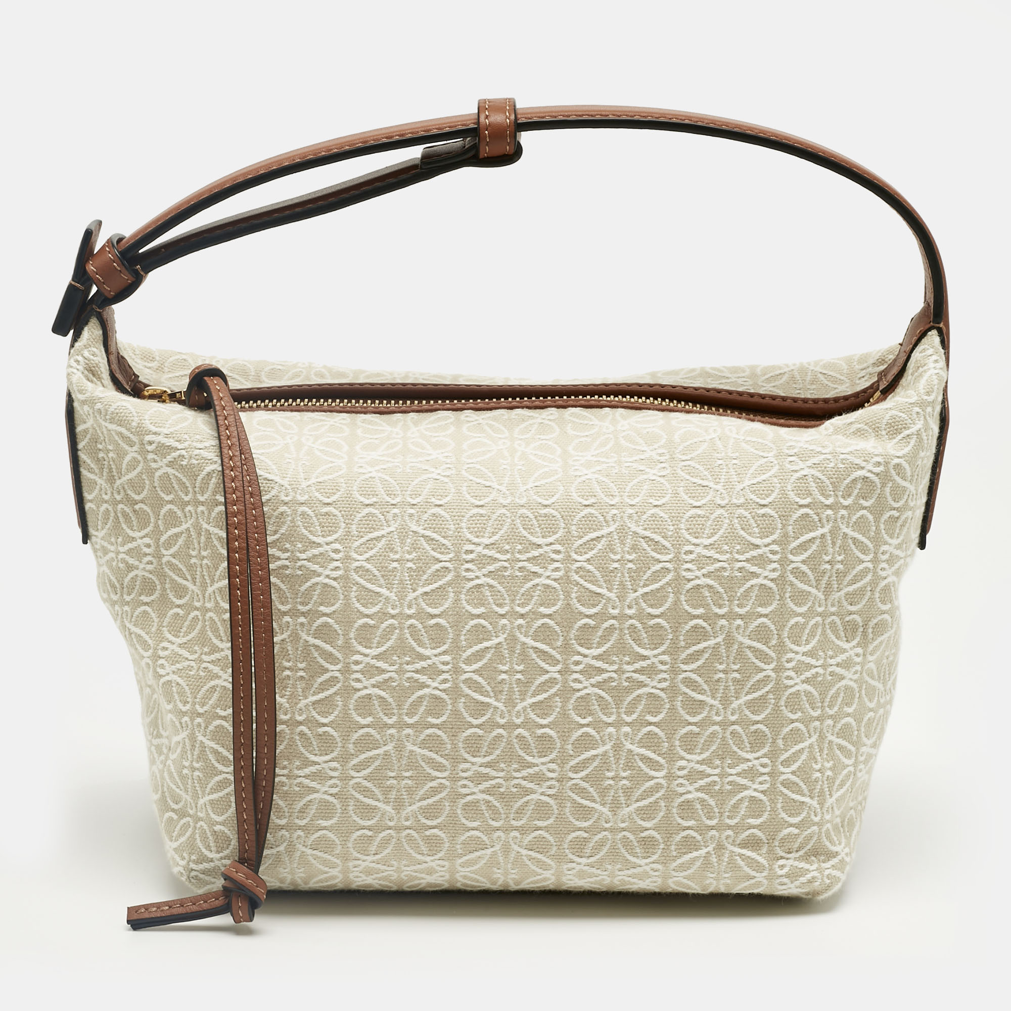 

Loewe Brown/Beige Anagram Canvas and Leather Cubi Bag