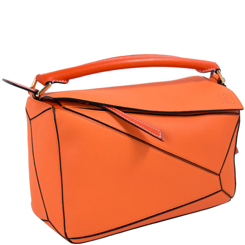 

Loewe Orange Leather  Puzzle Shoulder Bag