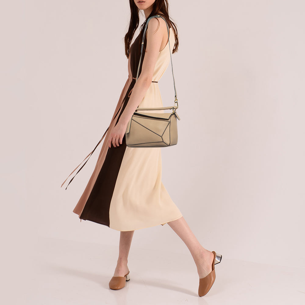 

Loewe Beige Leather Small Puzzle Shoulder Bag