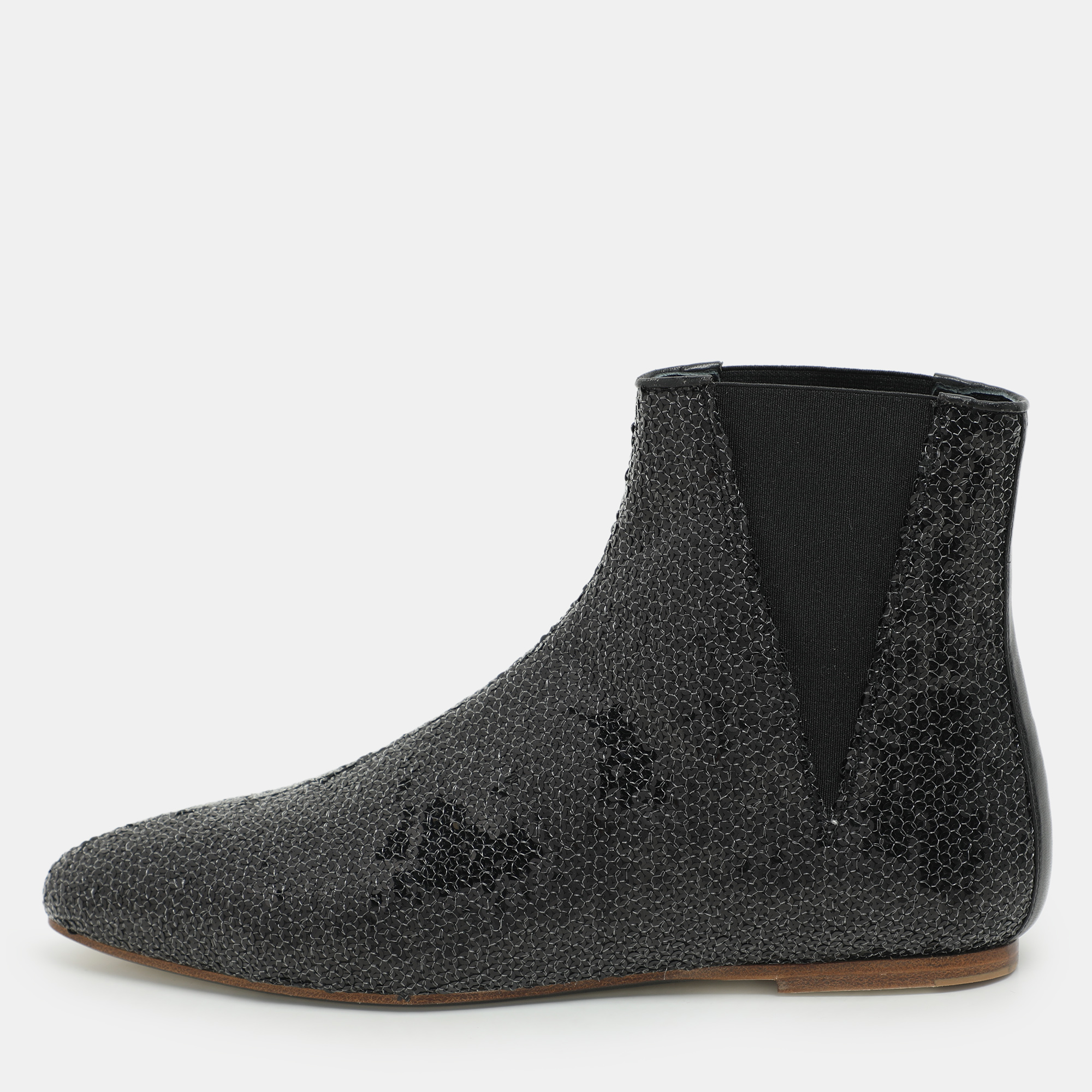 

Loewe Black Sequin Embellished Chelsea Ankle Boots Size