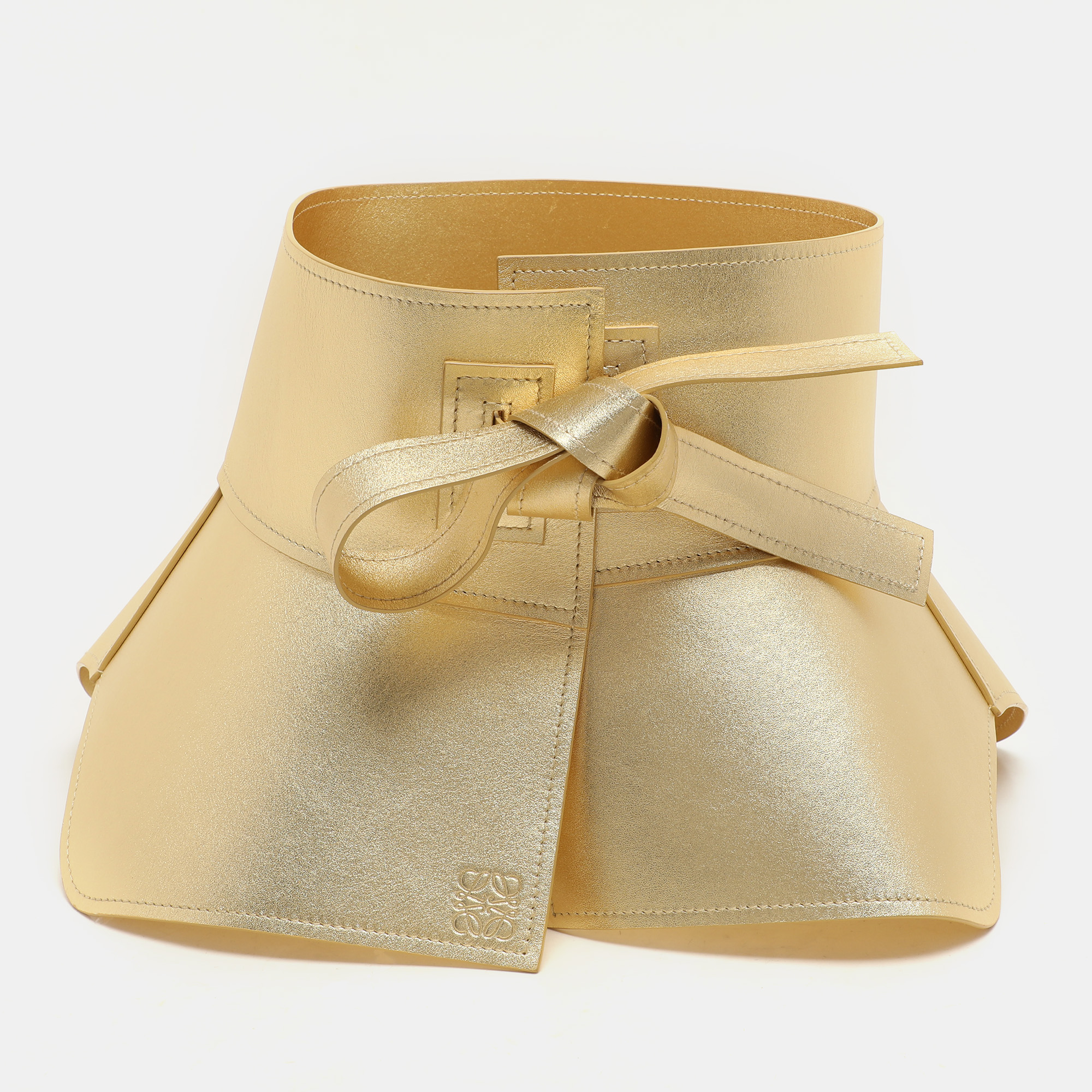

Loewe Gold Leather Obi Corset Belt S