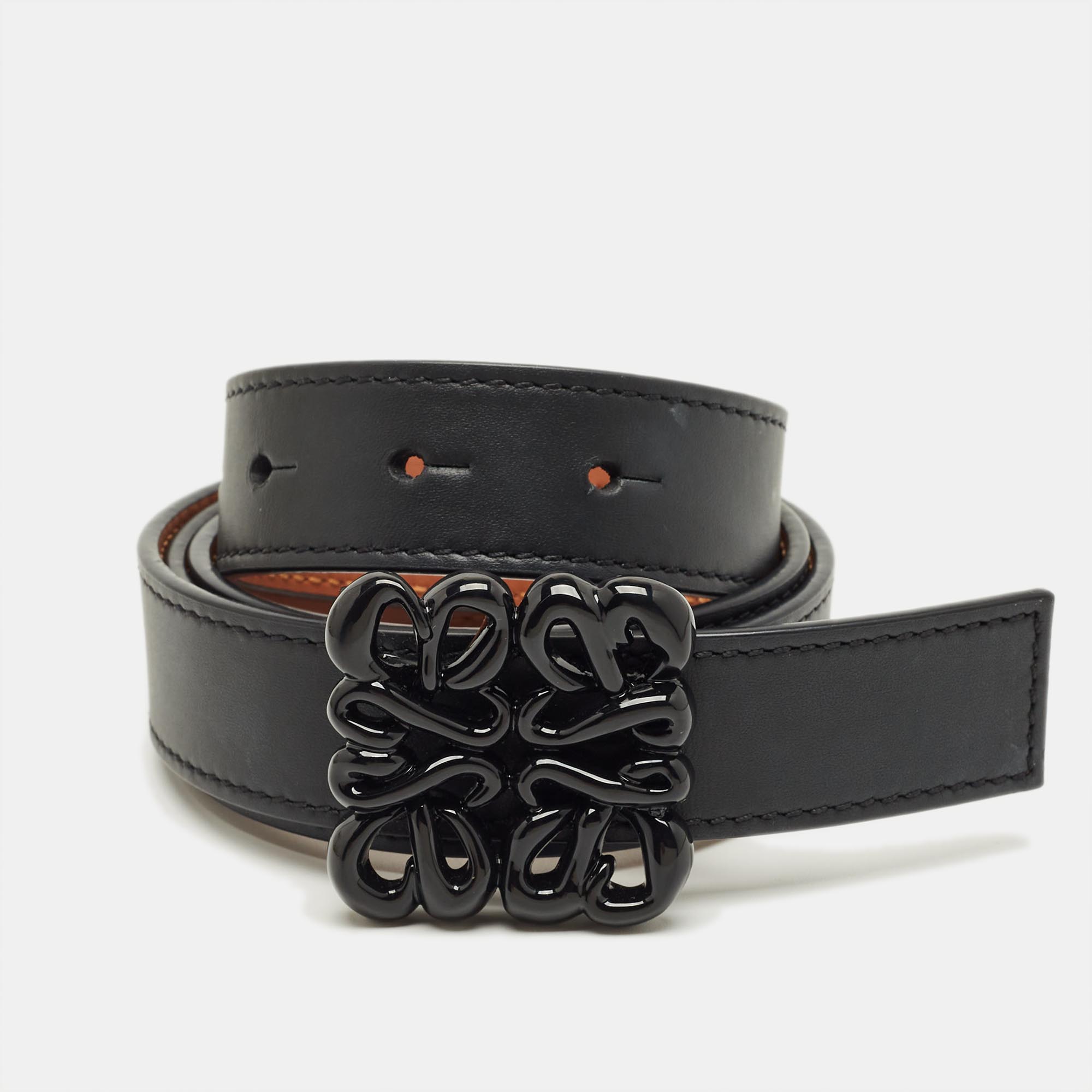 

Loewe Black/Brown Leather Anagram Reversible Belt