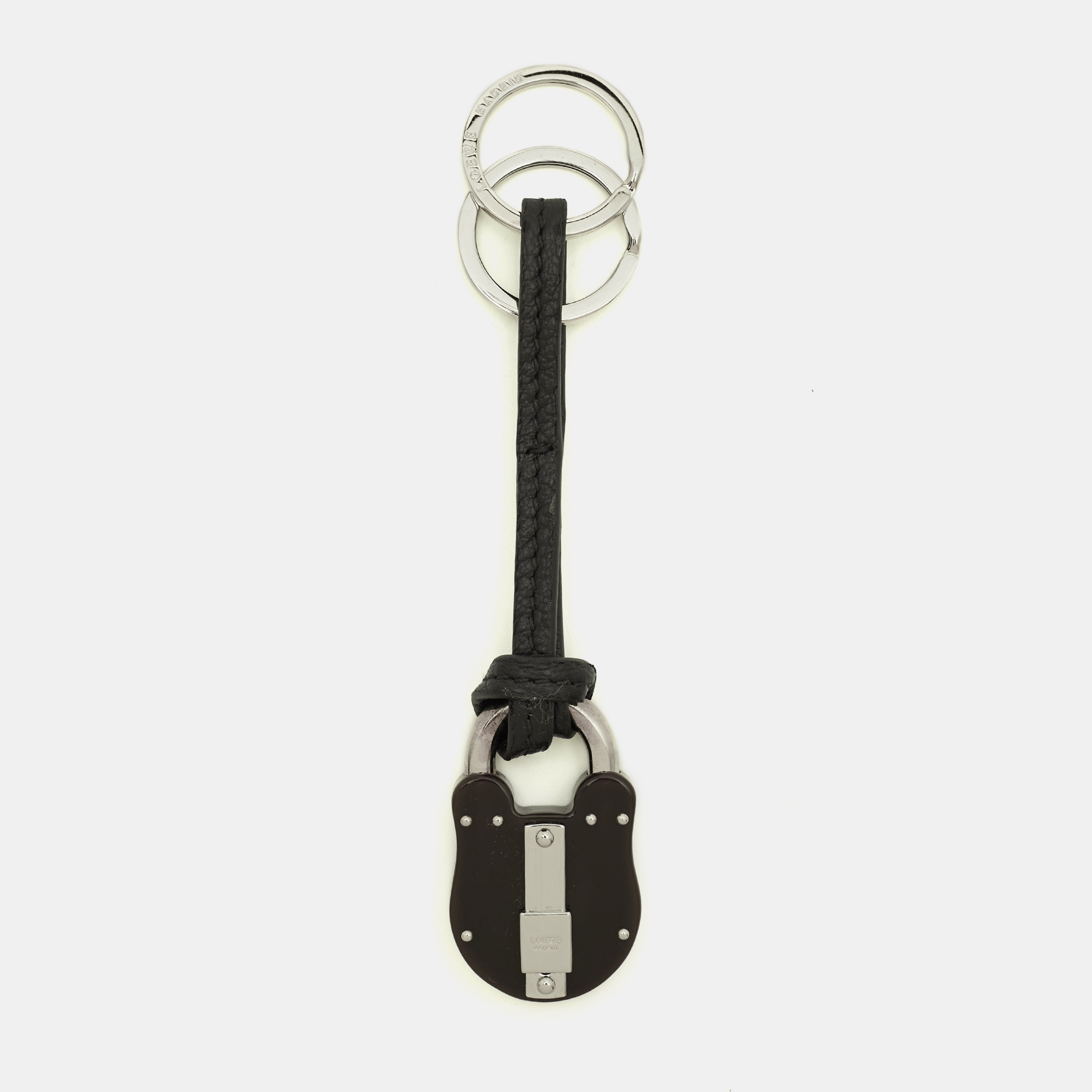 

Loewe Padlock Key Ring Black Leather