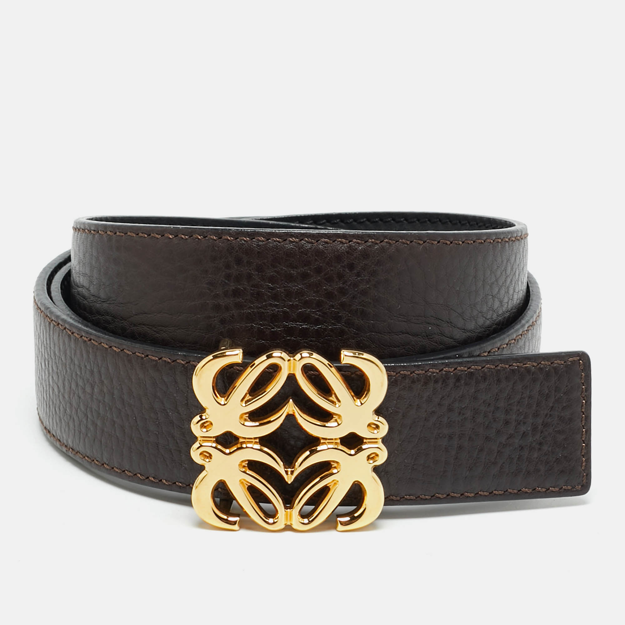 

Loewe Anagram  Reversible Buckle Belt Brown/Black Leather