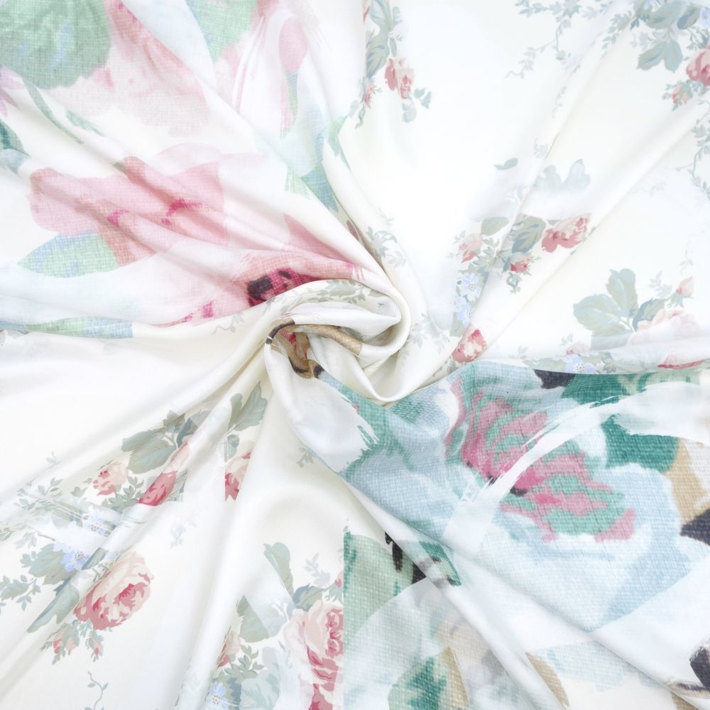 

Loewe White Silk Flower Pattern Scarf