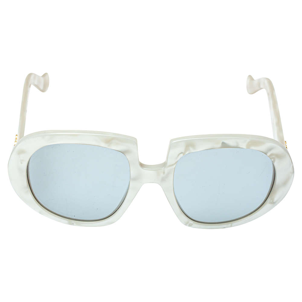 

Loewe White Pearl /Light Blue LW40031 Round Sunglasses