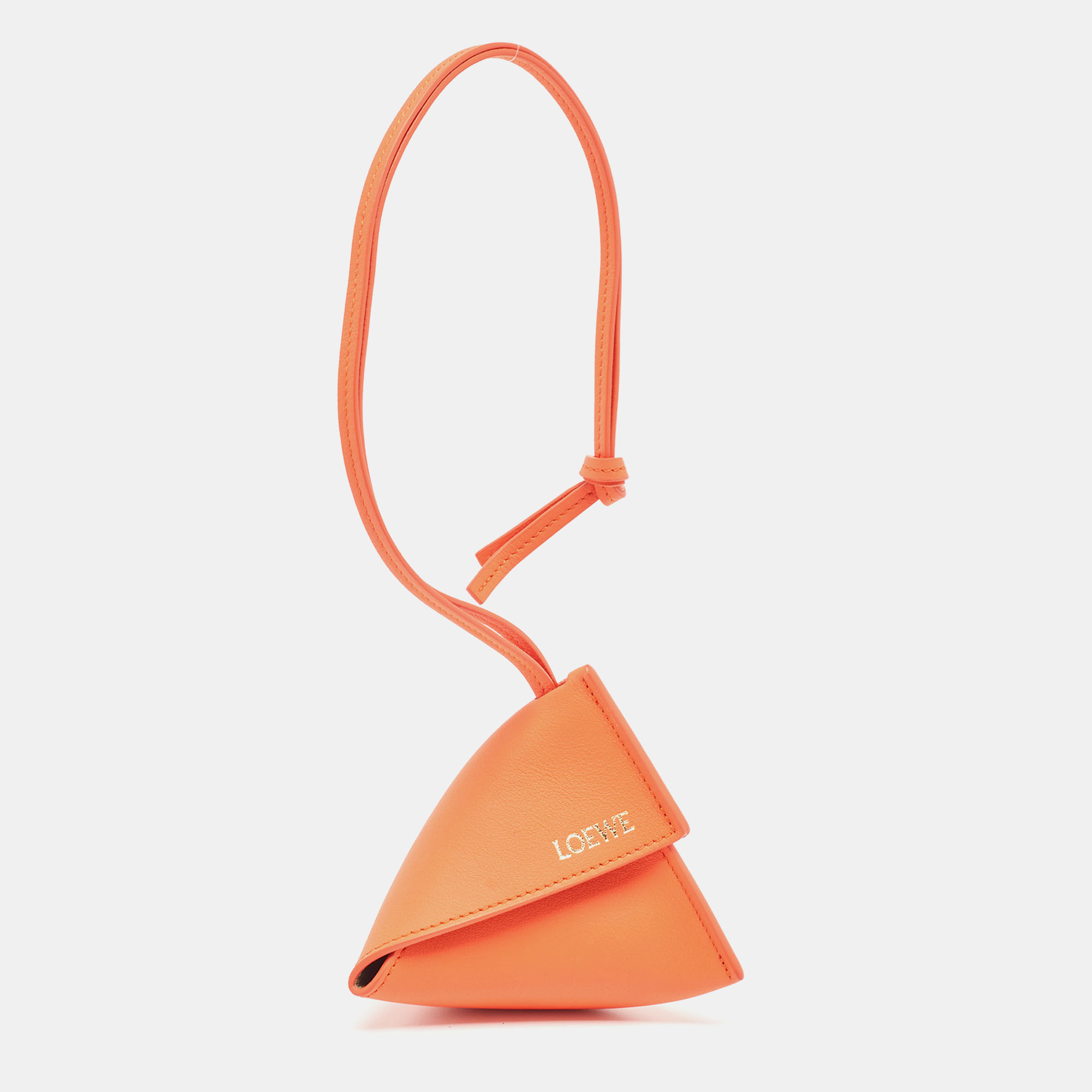 Pre-owned Loewe Orange Leather Puzzle Fold Charm