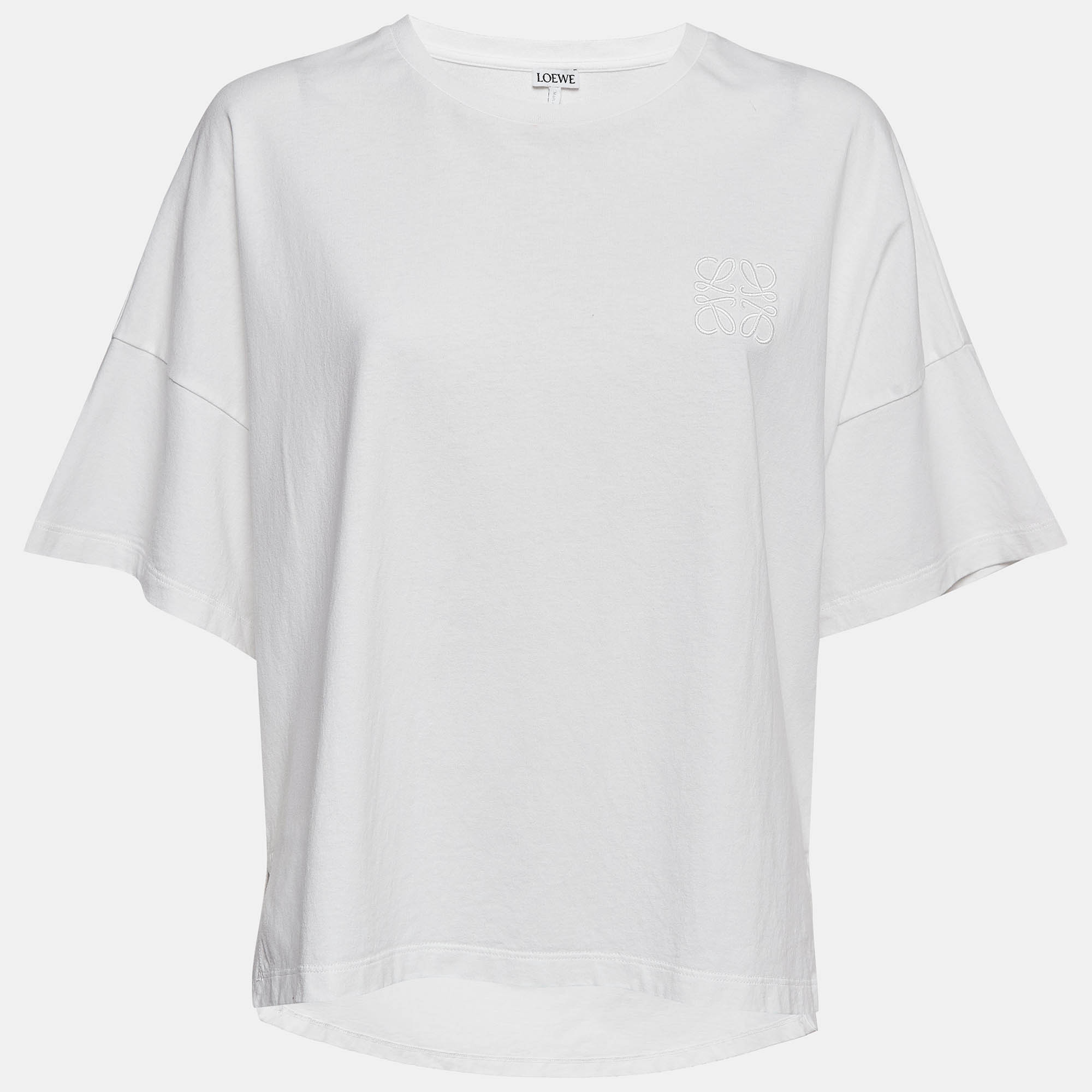 

Loewe White Anagram Embroidered Cotton T-Shirt M